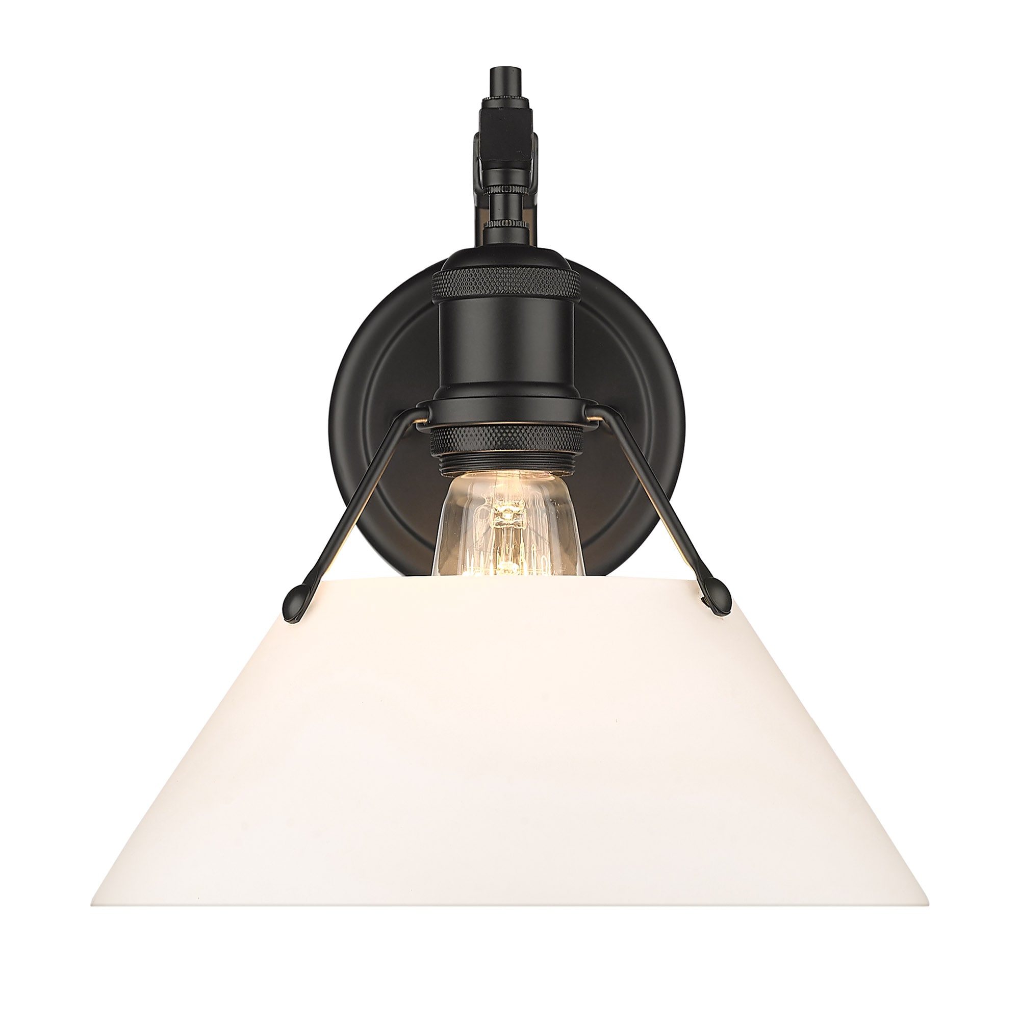 Golden Lighting 3306-1W BLK-OP Orwell 10-in W 1 -Light Matte Black Industrial Wall Sconce