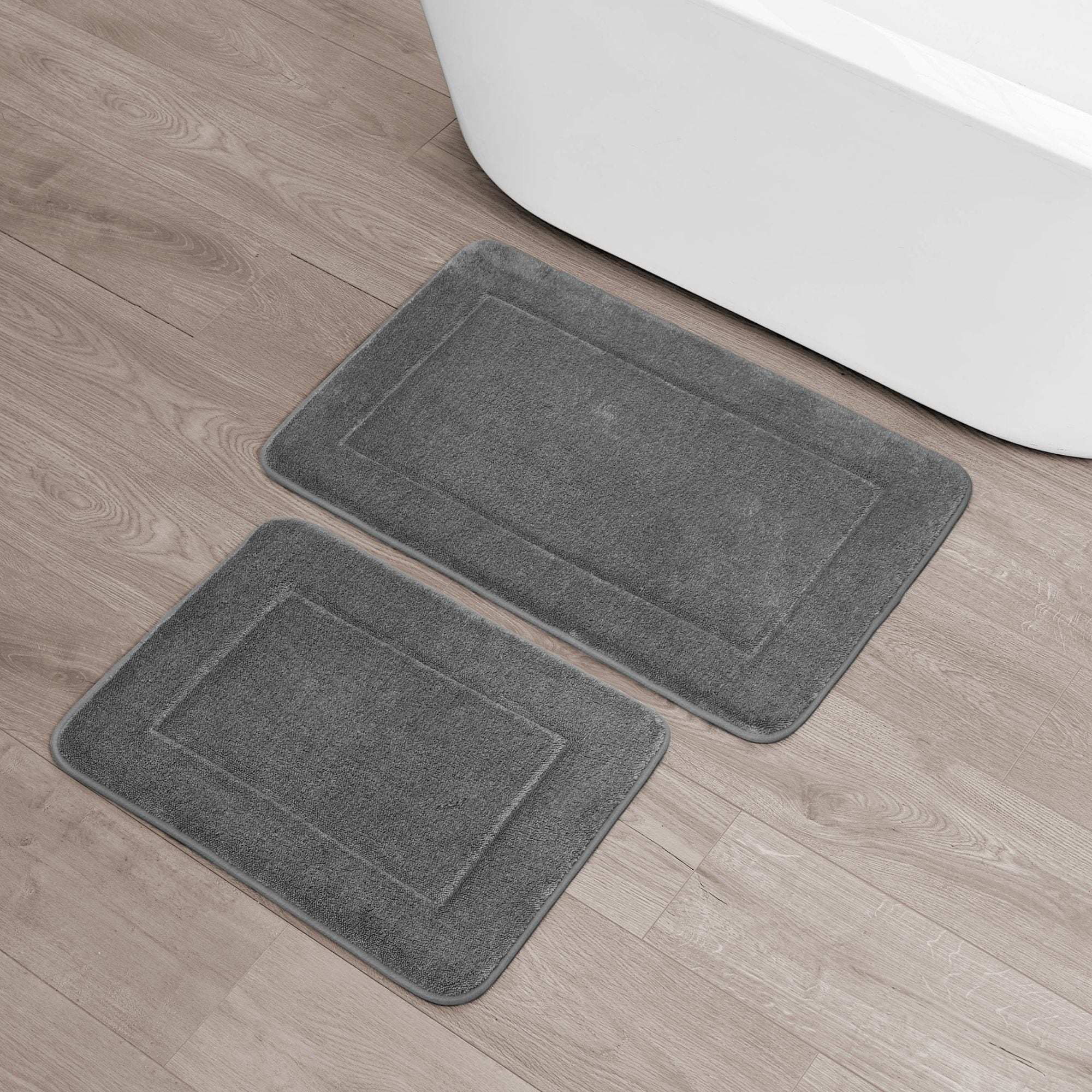 Oliver Brown  Plush Terry 17x24 and 24x40 Bath Mat 2 Piece Set