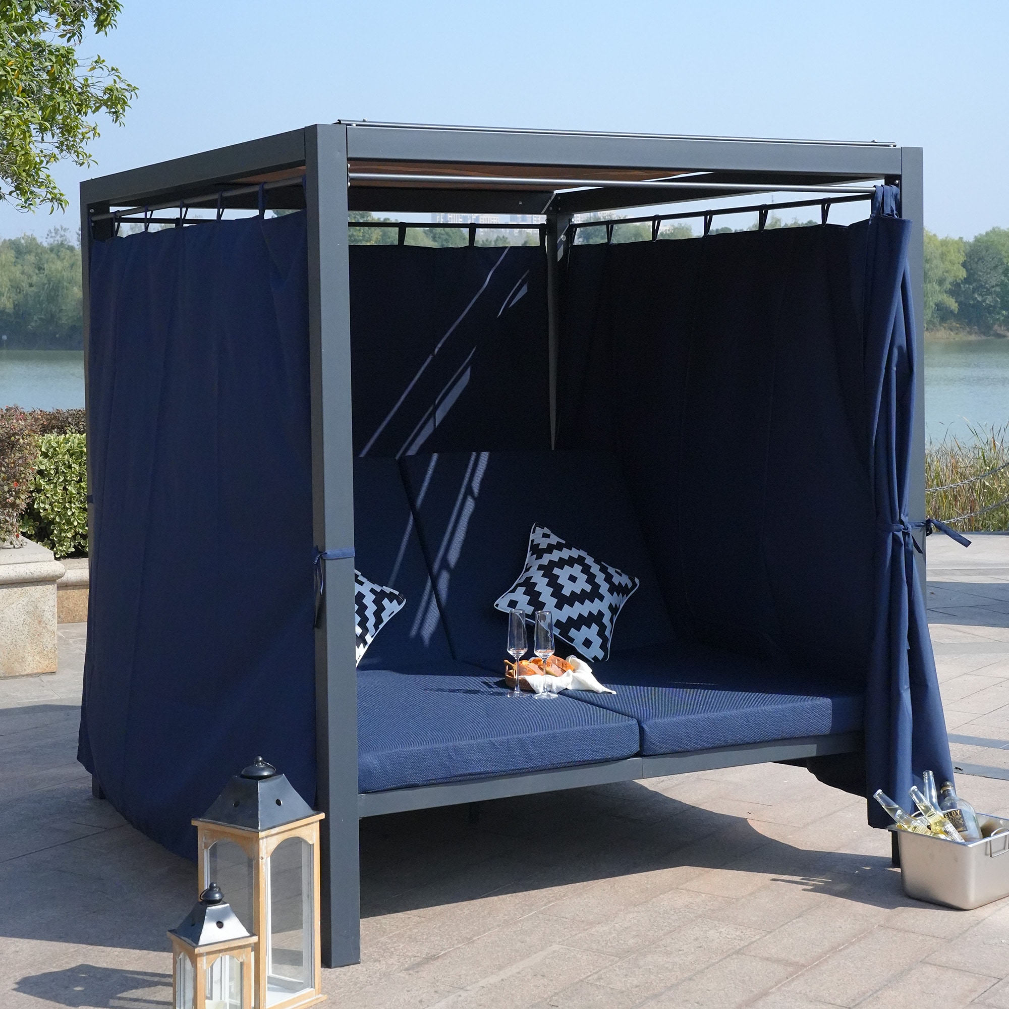 Direct Wicker DWL-1129B-BL Patio-Sofas-Daybeds - View #5