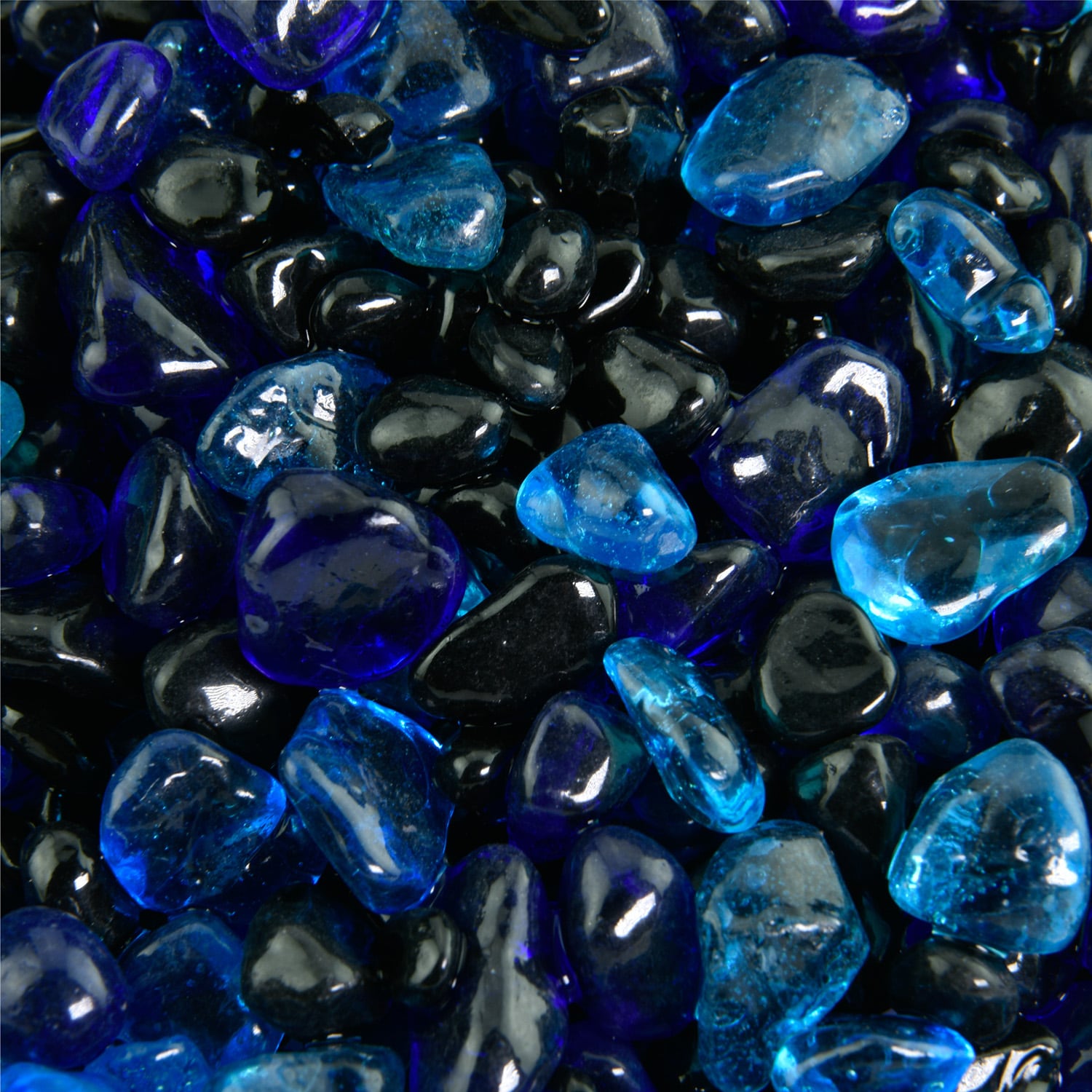 Yard Elements 01-0330 Pacific Night- Blended Fire Glass Dots For Indoor and Outdoor Fire Pits or Fireplaces 10 Pounds- 3/8-in