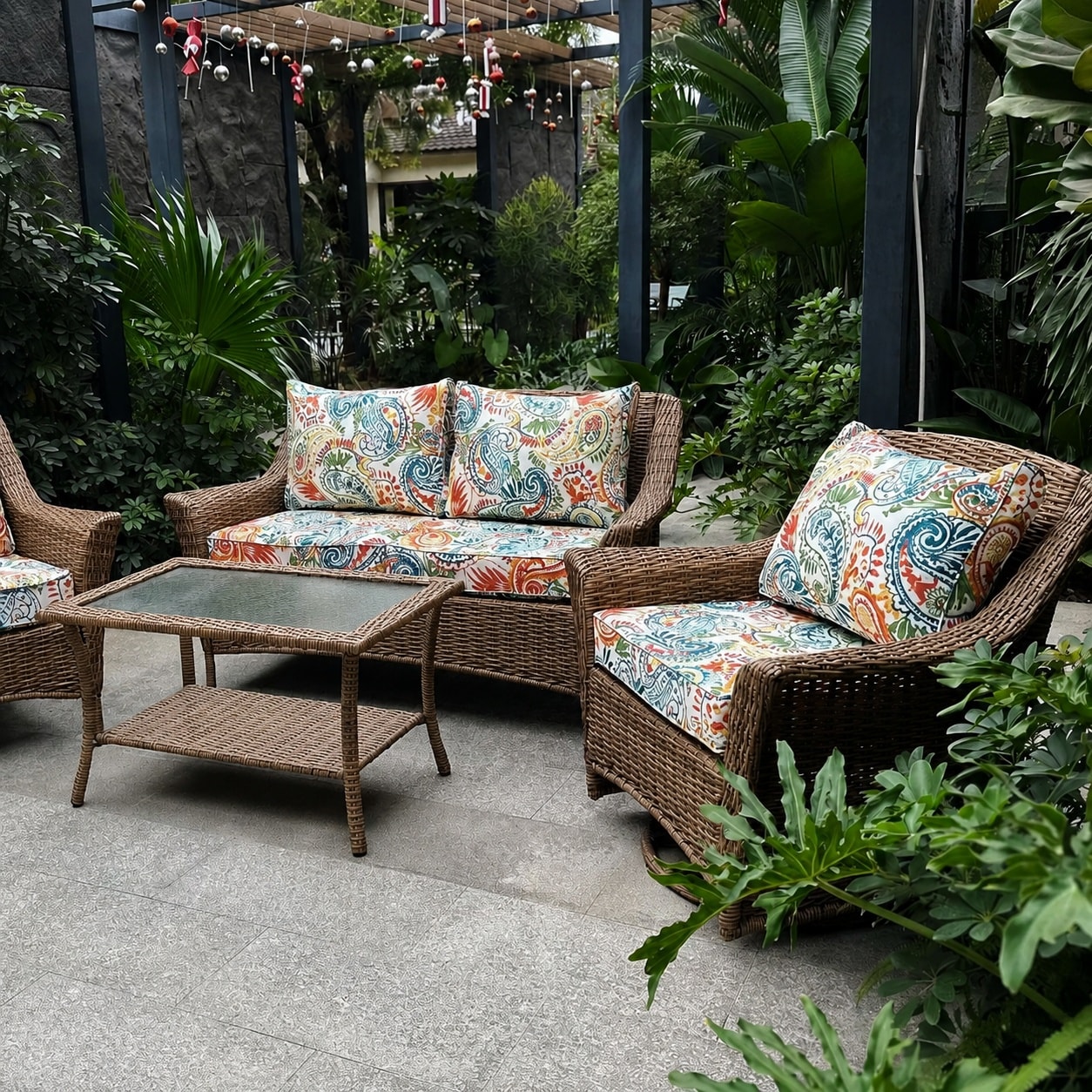 Adrinfly Outdoor Seat and Back Deep Chair Cushion Set for Patio ...