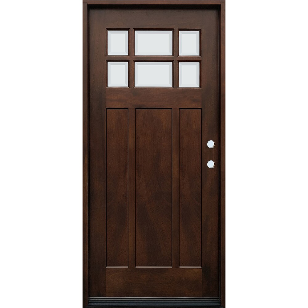 Greatview Doors Pre Finished Mahogany Espresso 6 Lite Craftsman ...