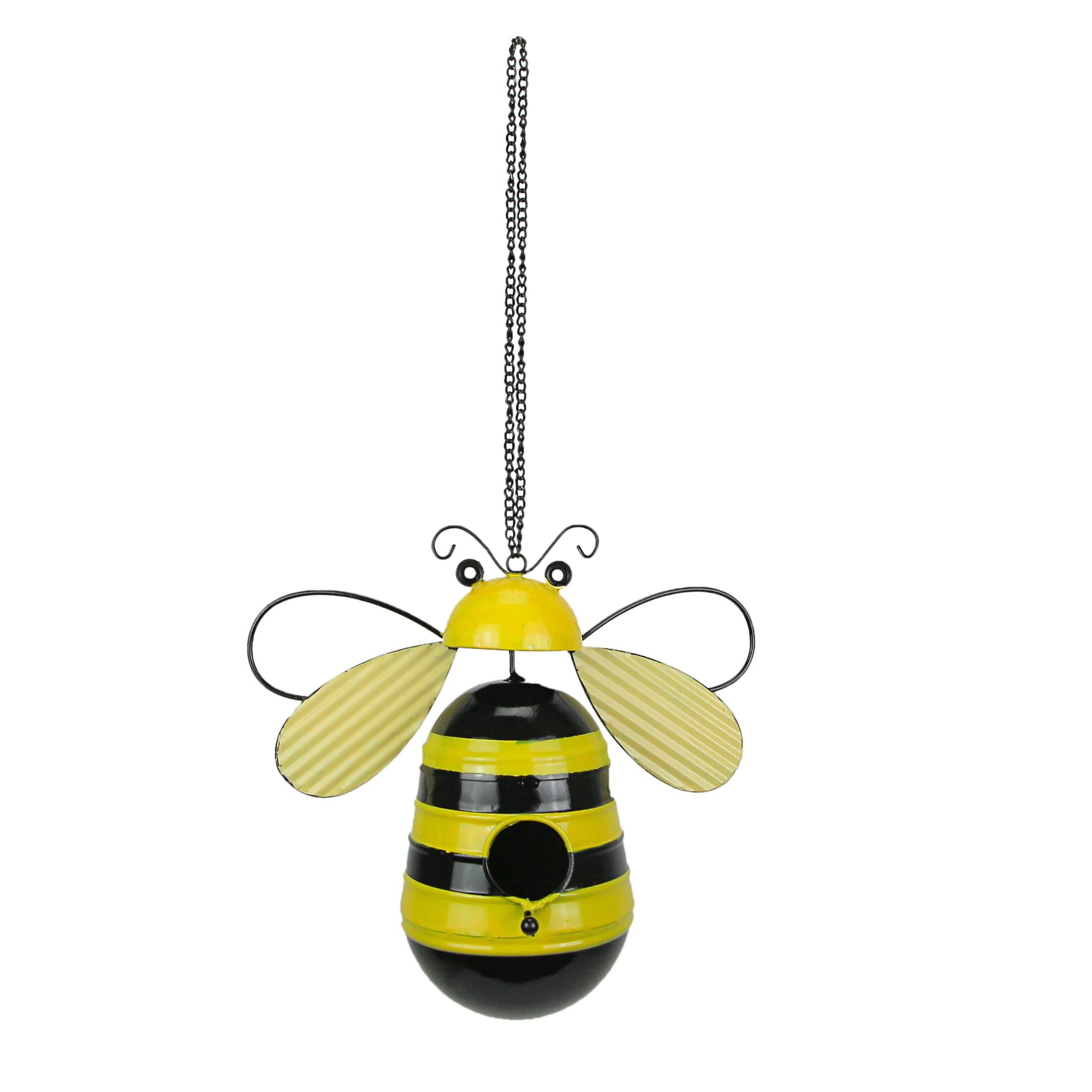 Special T Imports Metal Bumble Bee Decorative Novelty Hanging Birdhouse Home Garden Patio Decor