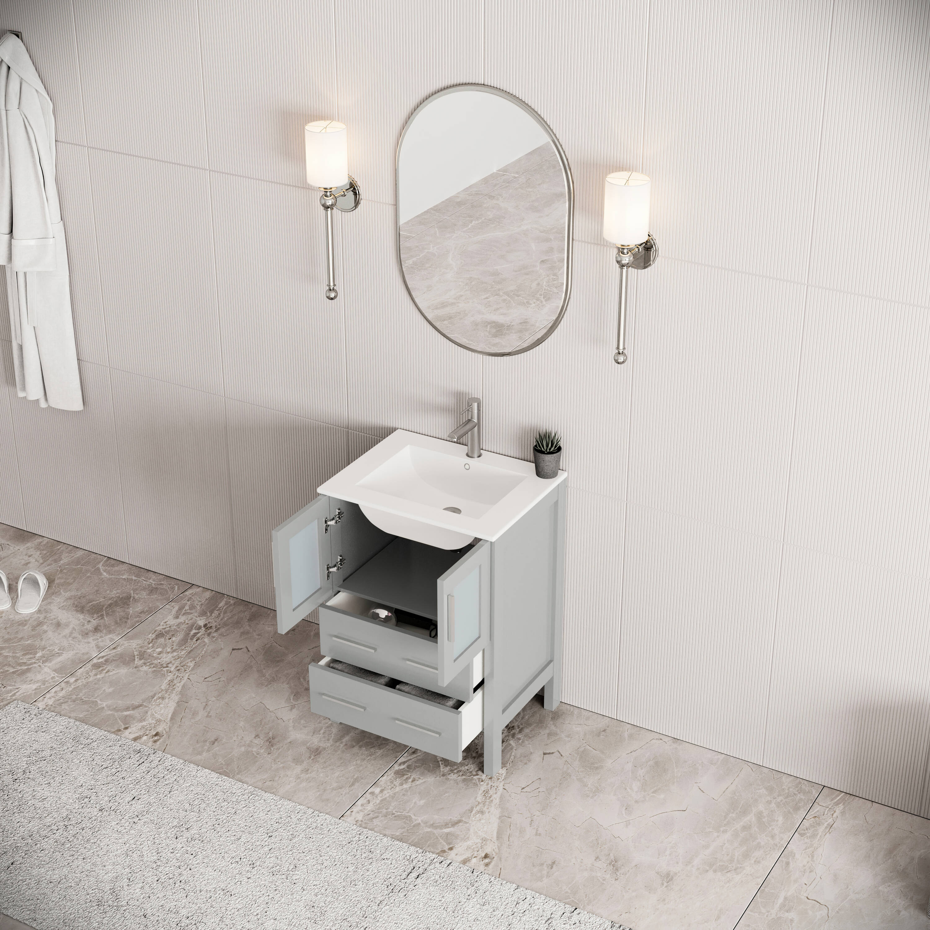 Fresca FCB6224GR-I Bath-Vanity-Combo - View #3