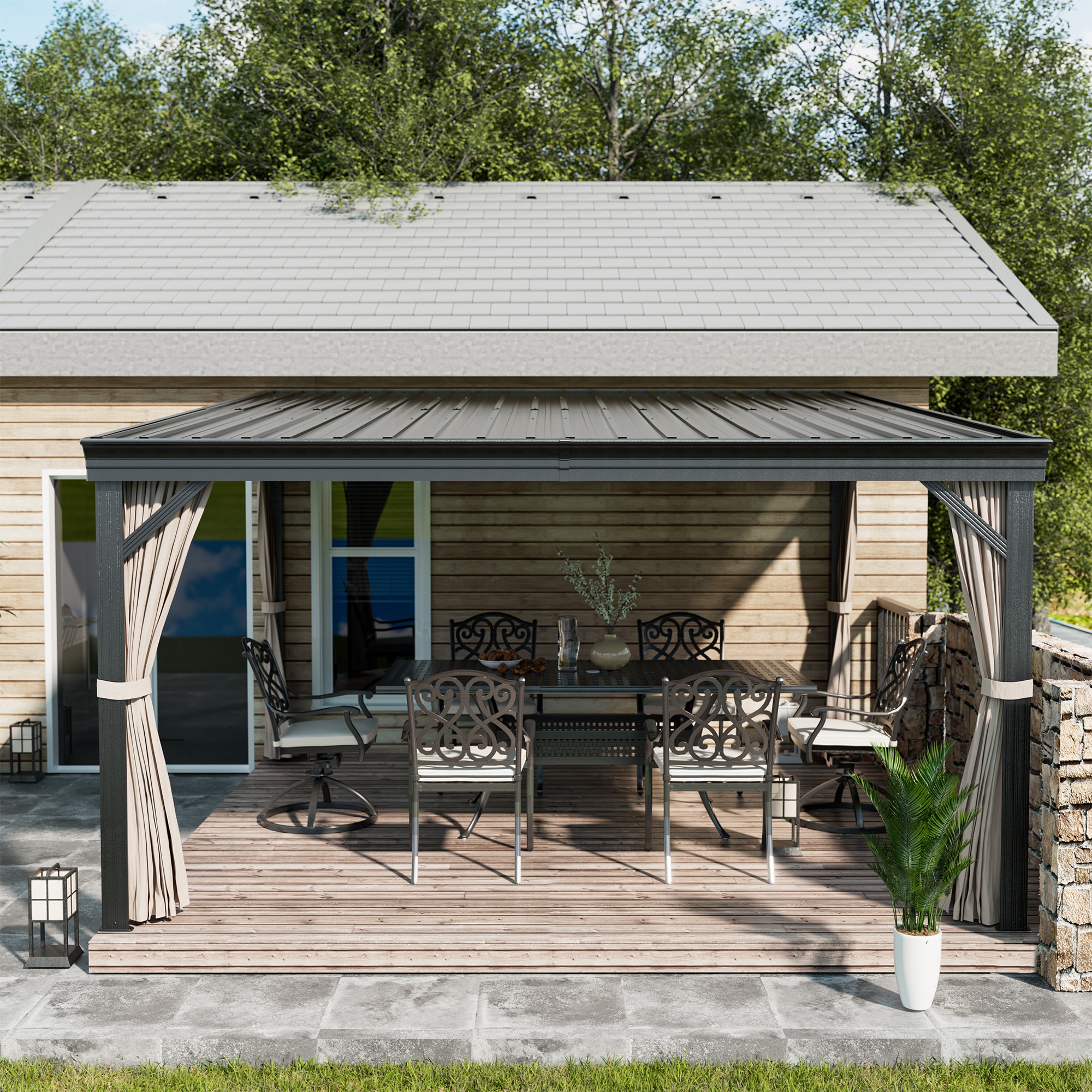 Clihome CL-06LYKQ1014B Wood-Resin-Gazebos - View #4