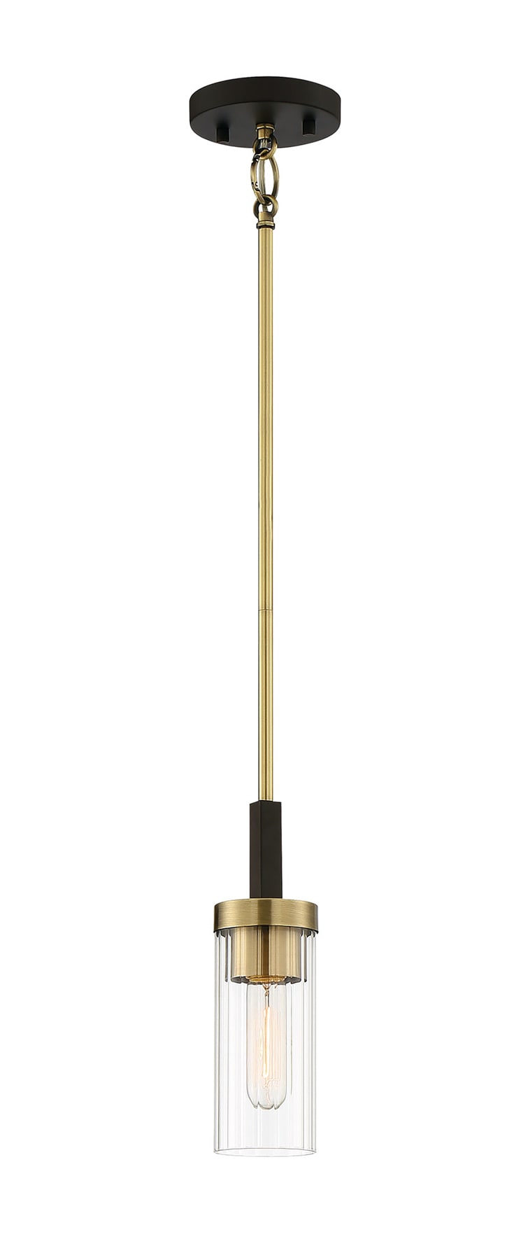 Ainsley Court Aged Bronze Mini Pendant with Clear Glass Shade