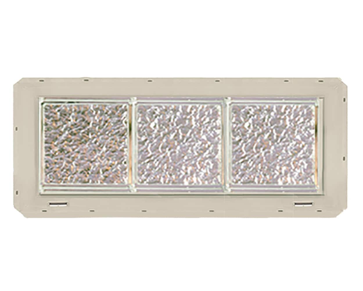 CrystaLok CL2408SISAL Ice Glass 24-1/4-in x 9-1/4-in Vinyl New construction Glass Block Window