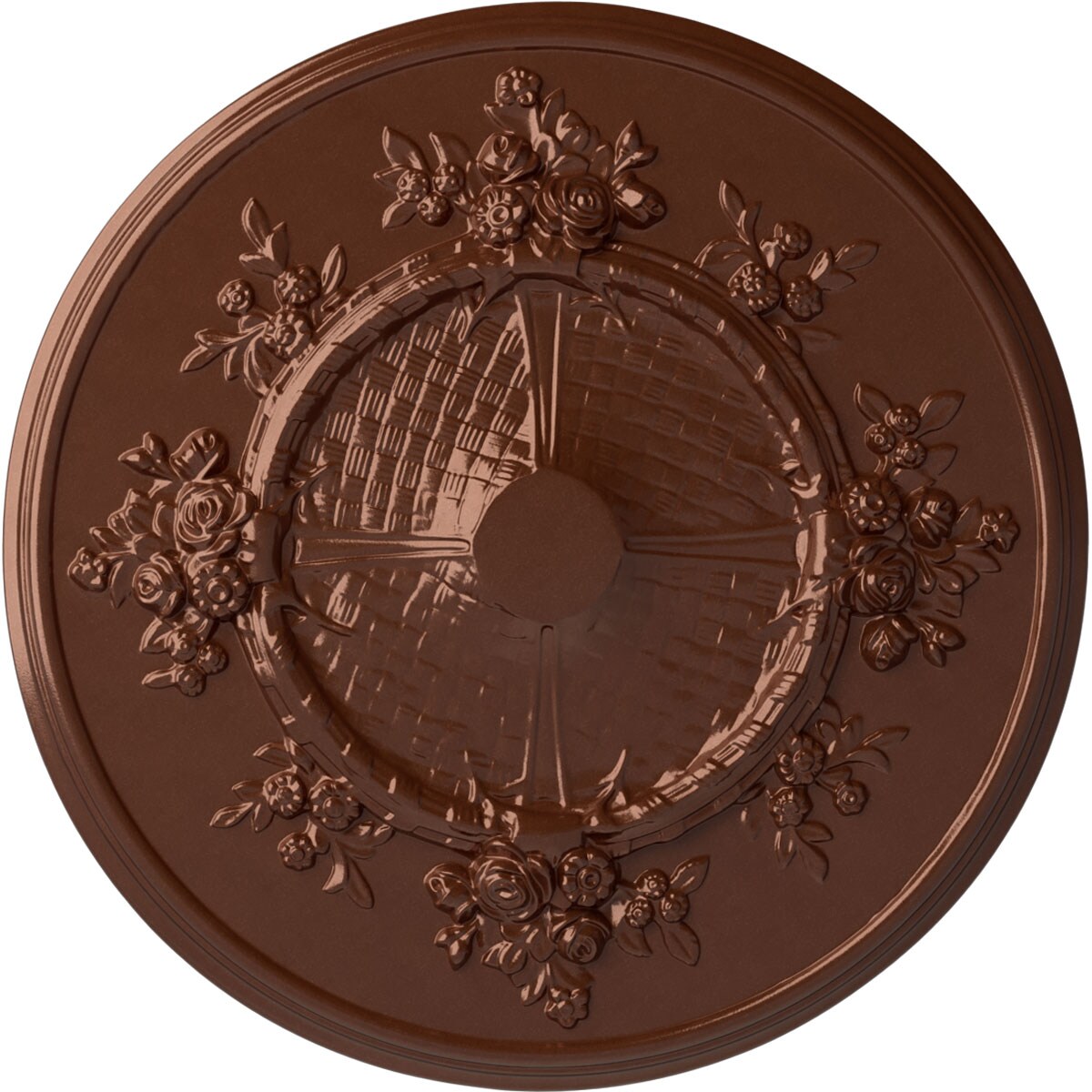 Ekena Millwork CM27FLCPS Flower 27-in W x 27-in L Painted Copper Penny Polyurethane Whole Ceiling Medallion