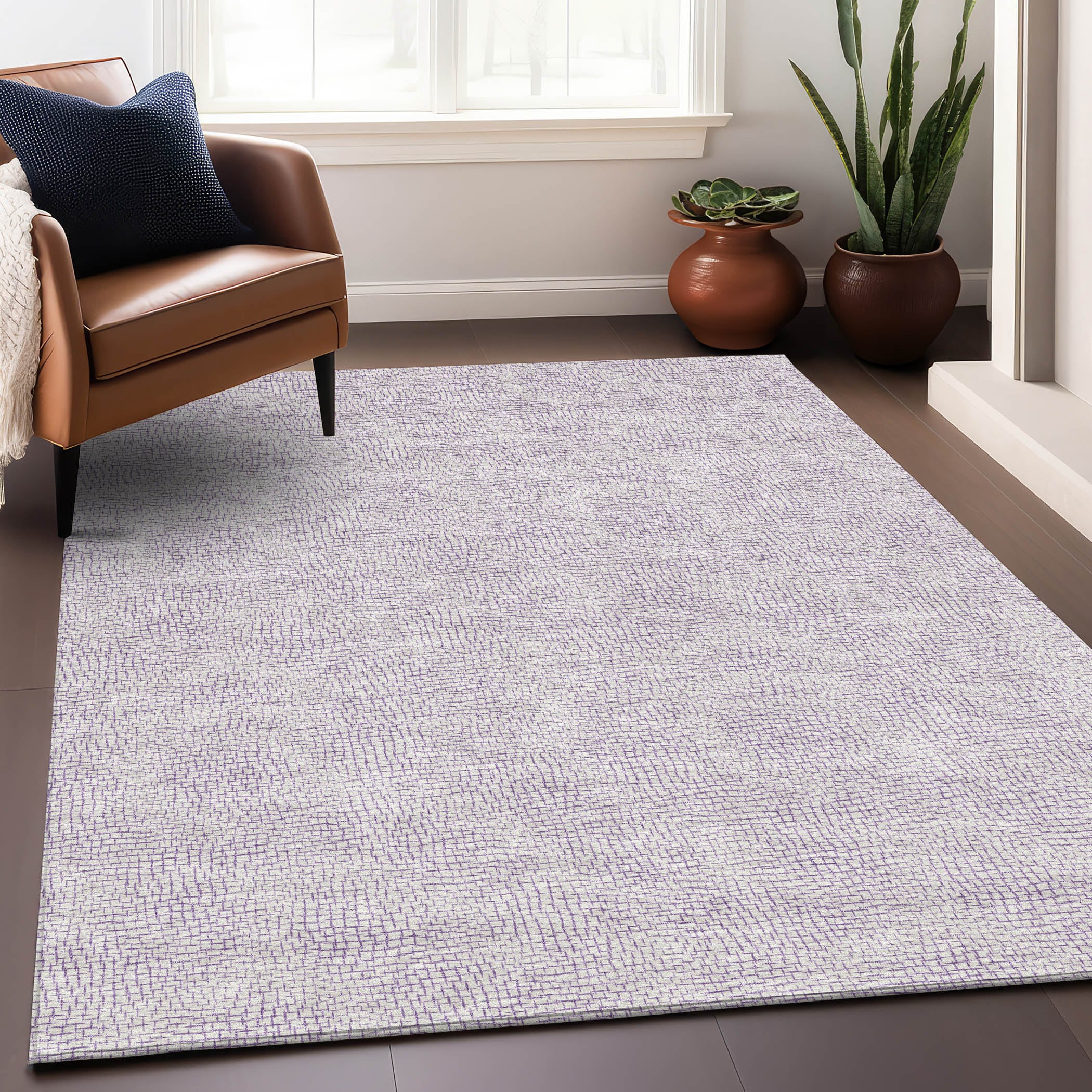 Addison Rugs ACN1058LV3X5 Chantille ACN1058LV 3 x 5 (ft) Polyester Lavender Rectangular Indoor/Outdoor Geometric Machine washable Area rug