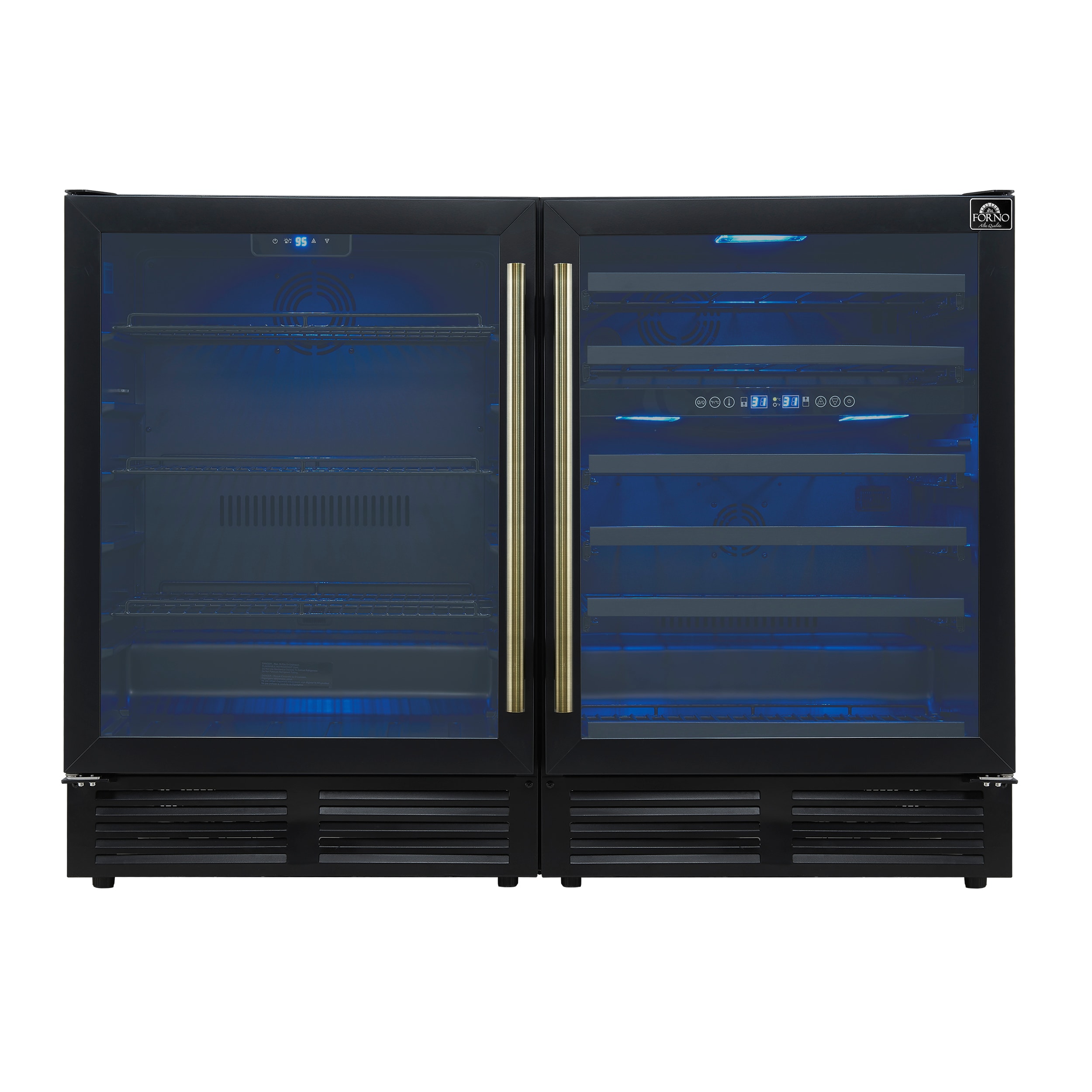 46.84-in W 51 -Bottles Black Dual Zone Cooling Freestanding Indoor Wine Cooler