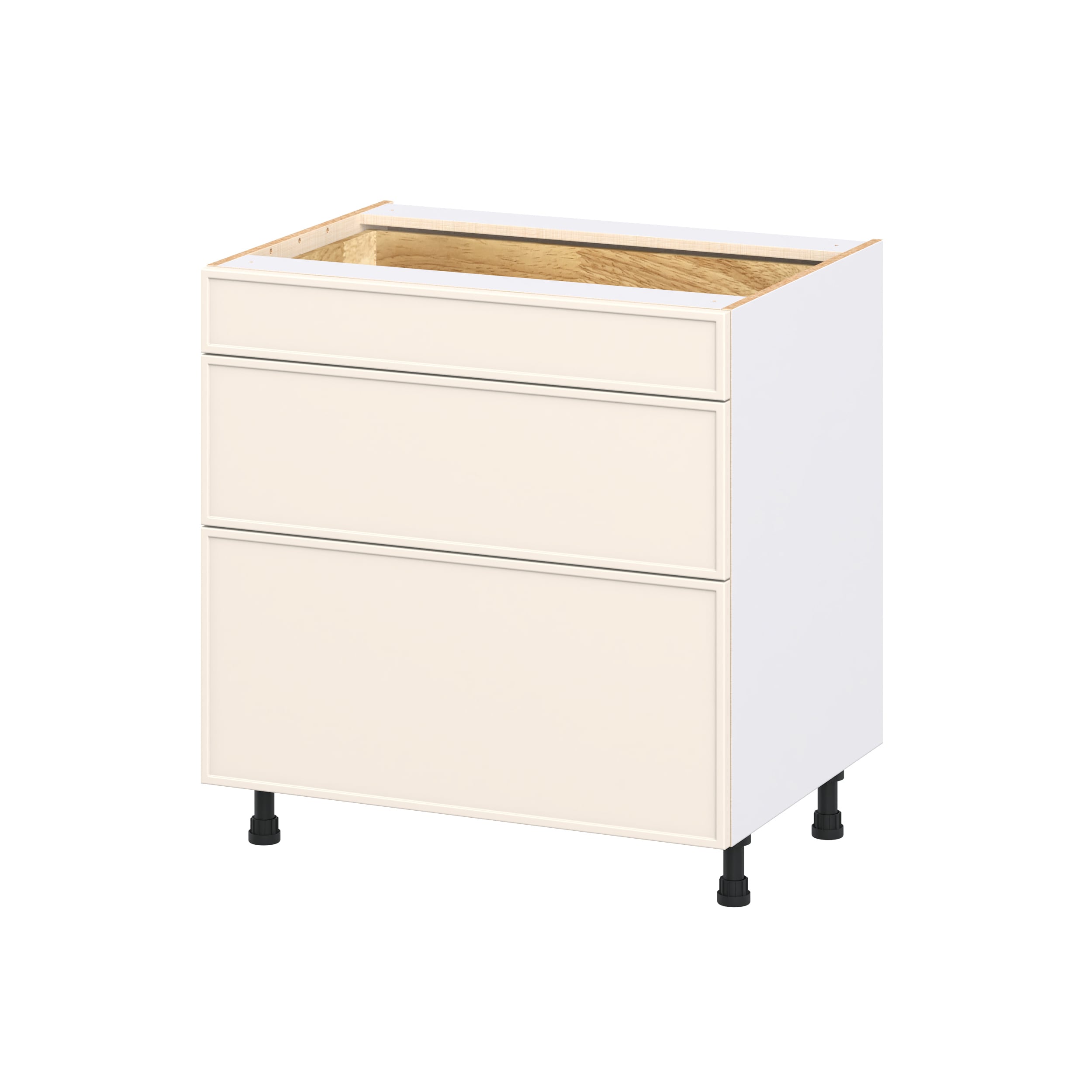 Hugo&Borg DSB3D33WD-CI Chapel Hill 33-in W x 34.5-in H x 24.66-in D Washed Linen 3 -Drawers Drawer Base Fully assembled Cabinet Flat Panel