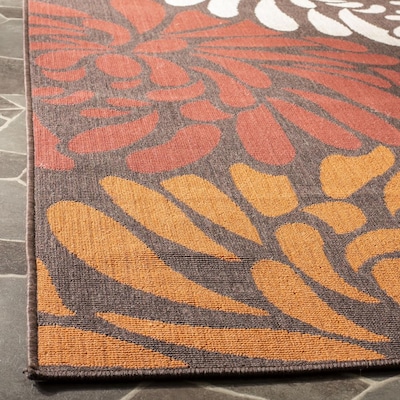 Safavieh Veranda 4-ft x 5-ft-7-in (Chocolate/Terracotta) 4 x 6 Chocolate/Terracotta Indoor/Outdoor Floral/Botanical Farmhouse/Cottage Area Rug Safavieh Veranda 4-ft x 5-ft-7-in (Chocolate/Terracotta) 4 x 6 Chocolate/Terracotta Indoor/Outdoor Floral/Botanical Farmhouse/Cottage Area Rug