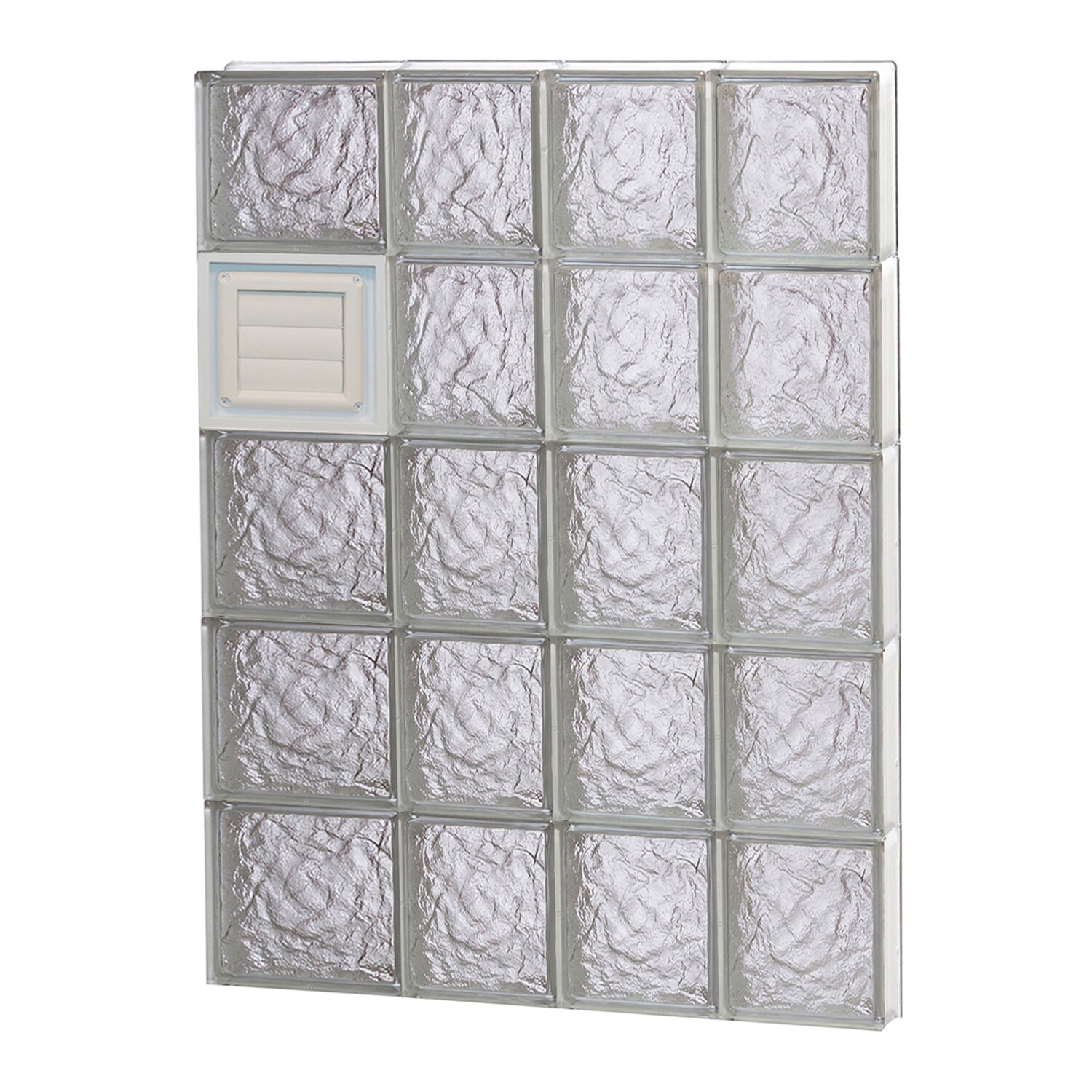 REDI2SET D2640IS Ice Glass 25-in x 38-3/4-in Frameless Replacement Dryer vent Glass Block Window