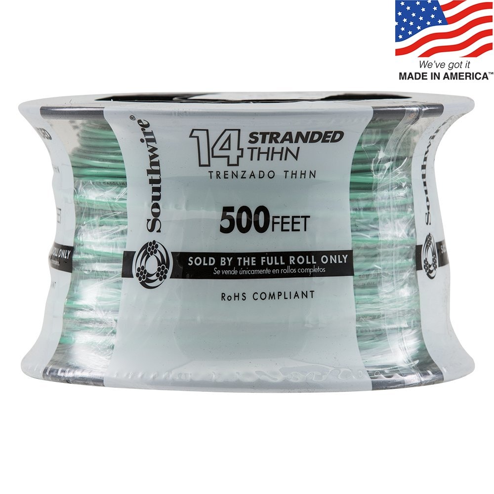 Southwire 500 ft. 14 Green Solid CU THHN Wire 11583258 - The Home