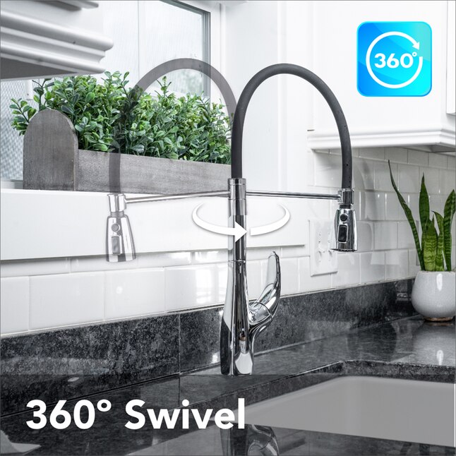EZ-FLO Sterling Chrome 1-Handle Deck-Mount Pre-rinse Handle Kitchen Faucet (Deck Plate Included) EZ-FLO Sterling Chrome 1-Handle Deck-Mount Pre-rinse Handle Kitchen Faucet (Deck Plate Included)