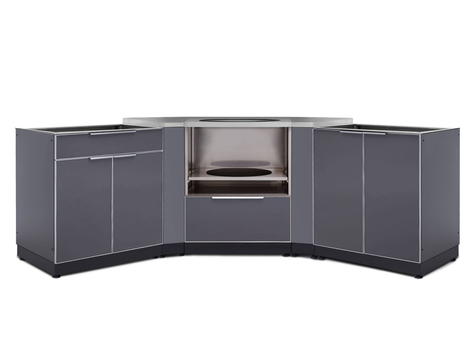 NewAge Products 65378 Aluminum 5 -Piece 157.25-in W x 24-in D x 35.5-in H Modular Outdoor Kitchen Cabinet
