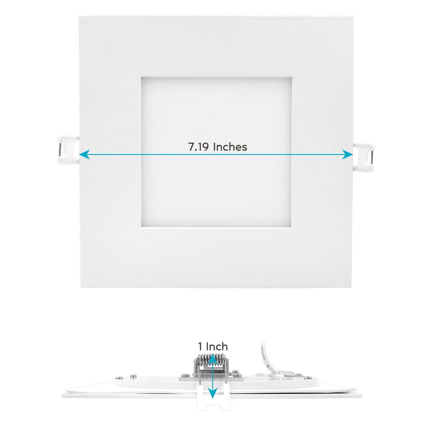 White 6'' Ultra Thin Square LED Recessed Lighting Kit