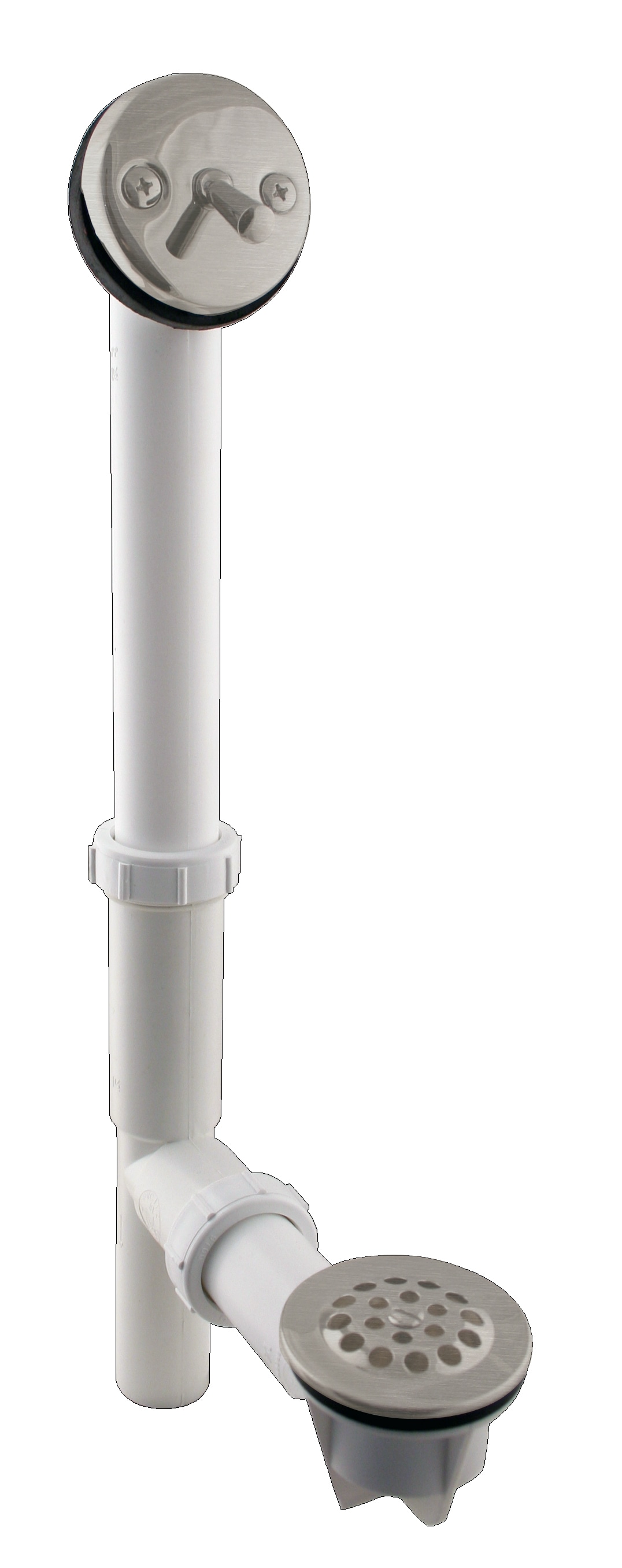 WESTBRASS 592244-07 Bath Waste and Overflow 1-1/2" Tubular White Trip Lever In Satin Nickel