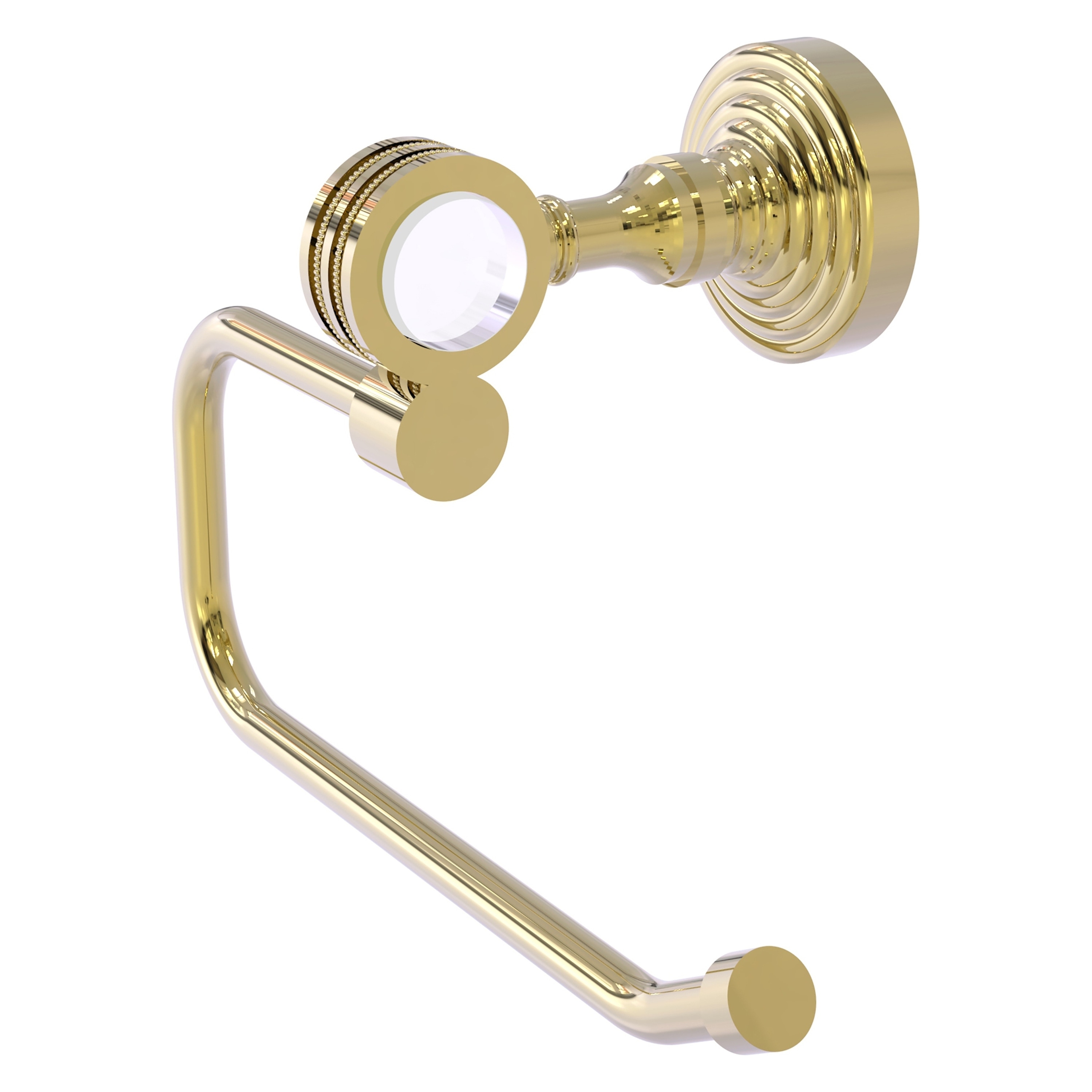 Allied Brass PG-24ED-UNL Pacific Grove Unlacquered Brass Wall mount Single post Toilet Paper Holder 1 -Rolls with Storage