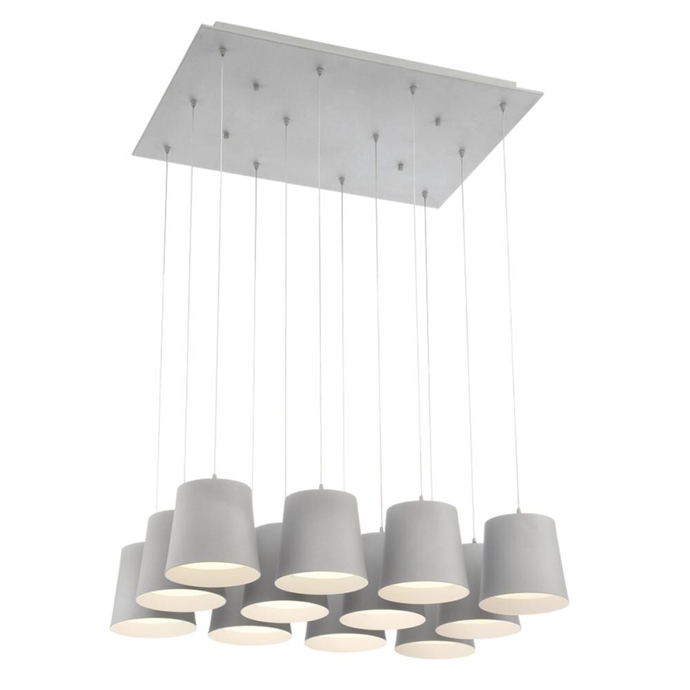 Eurofase 28164-036 Borto 12 -Light Matte Gray Transitional Integrated LED For Use in Dining Rooms, Foyers, Kitchens, Living Rooms Chandelier