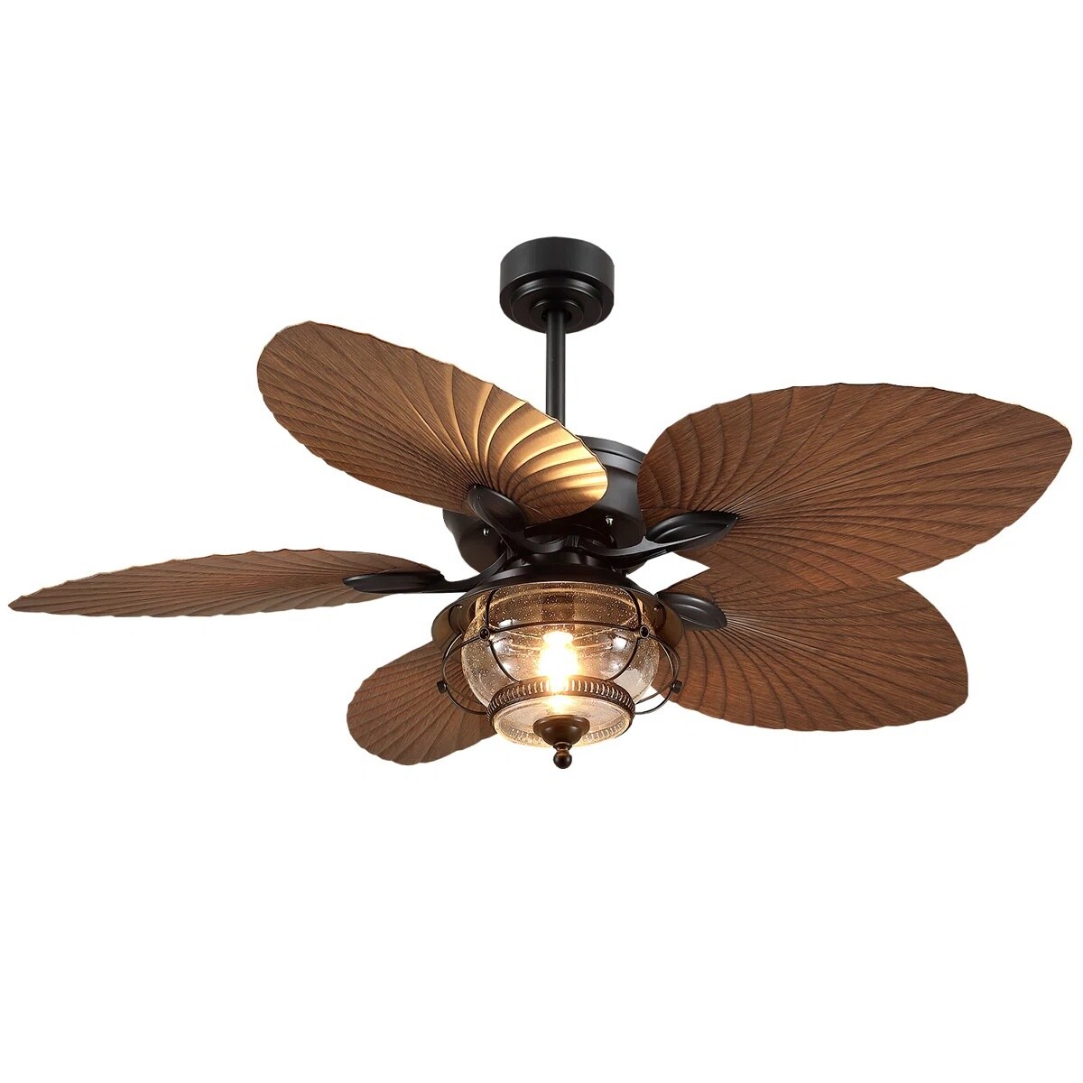 Kviflon 52 in Tropical Ceiling Fan with Light Palm Leaf Design Wet