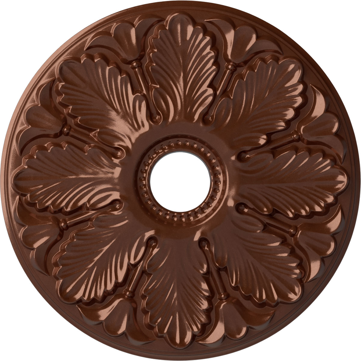 Ekena Millwork CM24MICPS Milan 24.5-in W x 24.5-in L Painted Copper Penny Polyurethane Whole Ceiling Medallion
