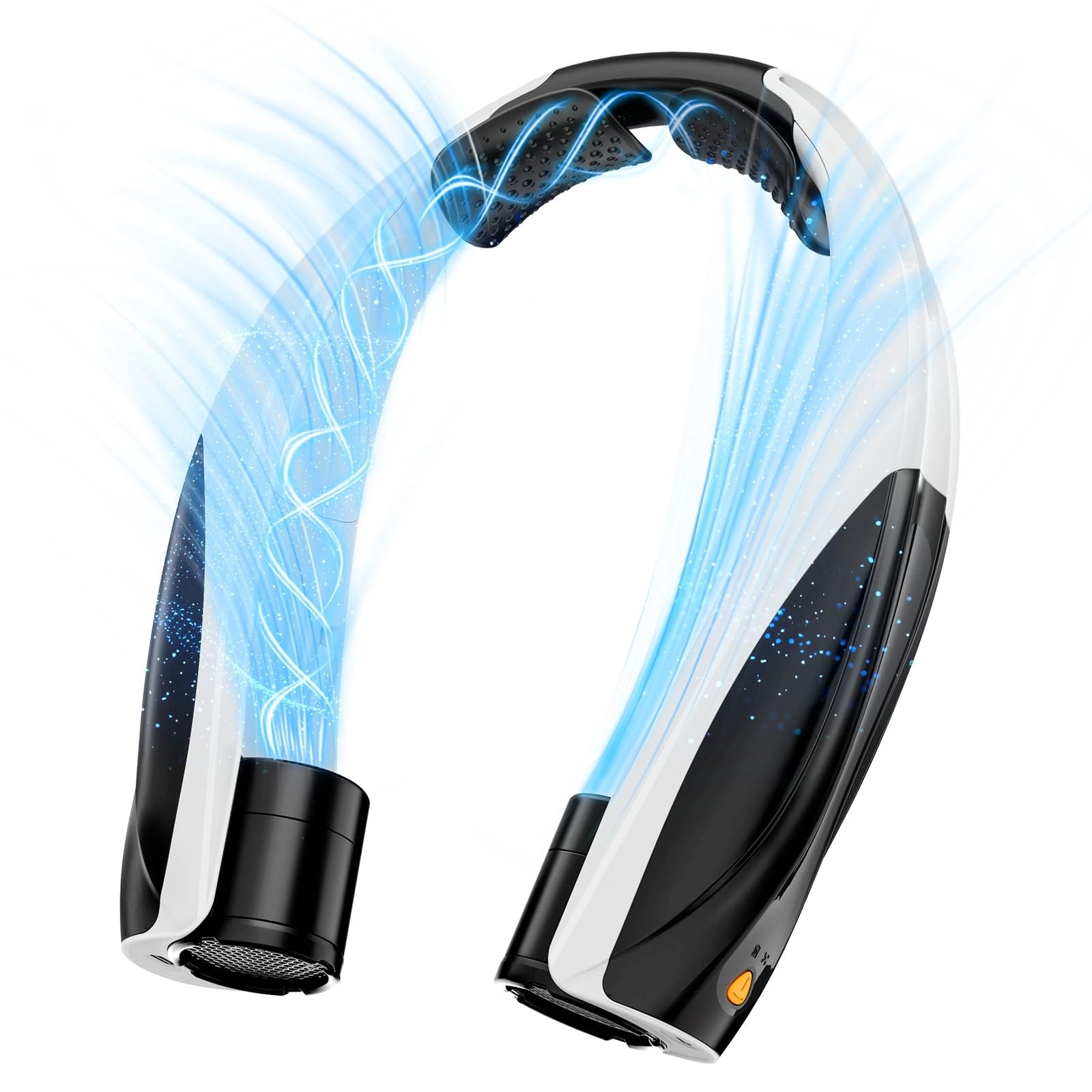 Lukvuzo  portable neck fan 6 speed wearable neck cooler 360 degree surround airflow low noise type C rechargeable fan for outdoor travel camping 1 Piece