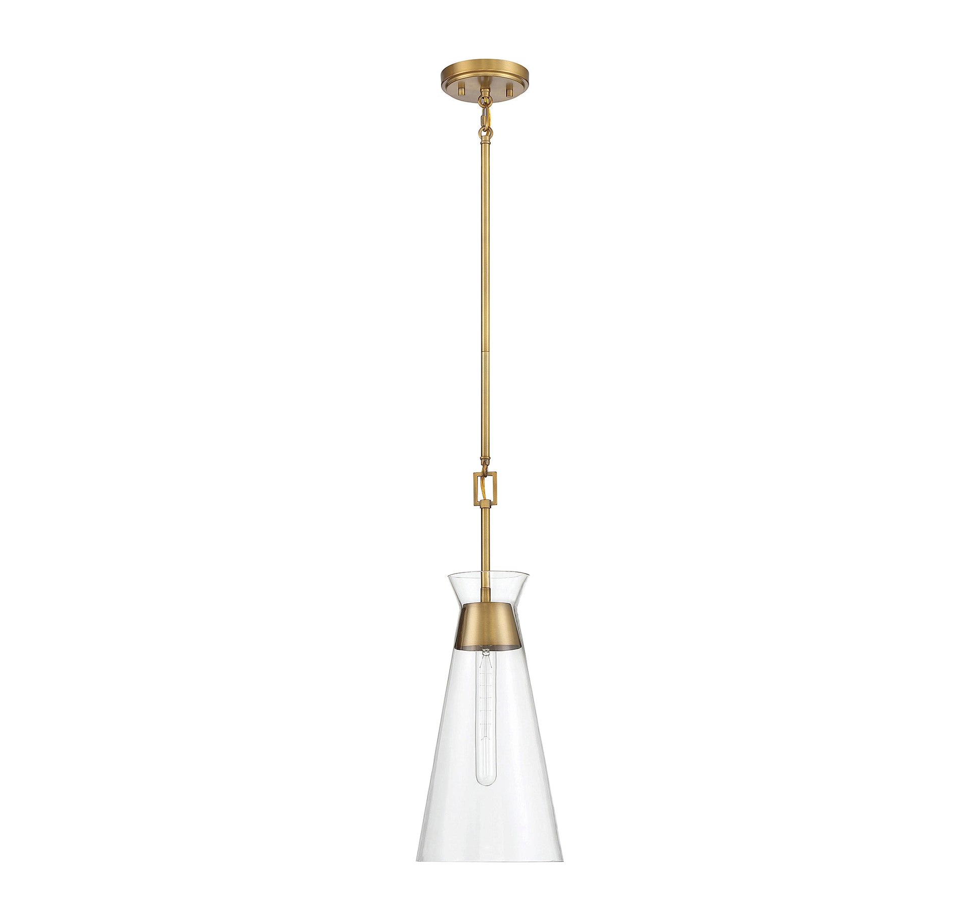 Lakewood Warm Brass Mid-Century Modern Mini Pendant Light