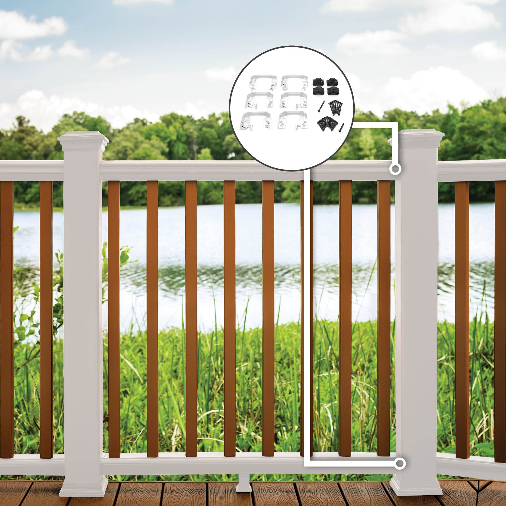 Trex 808343 18.5-Inches x 6.625-Inches Transcend Classic White Composite Line connector 32 -Pack