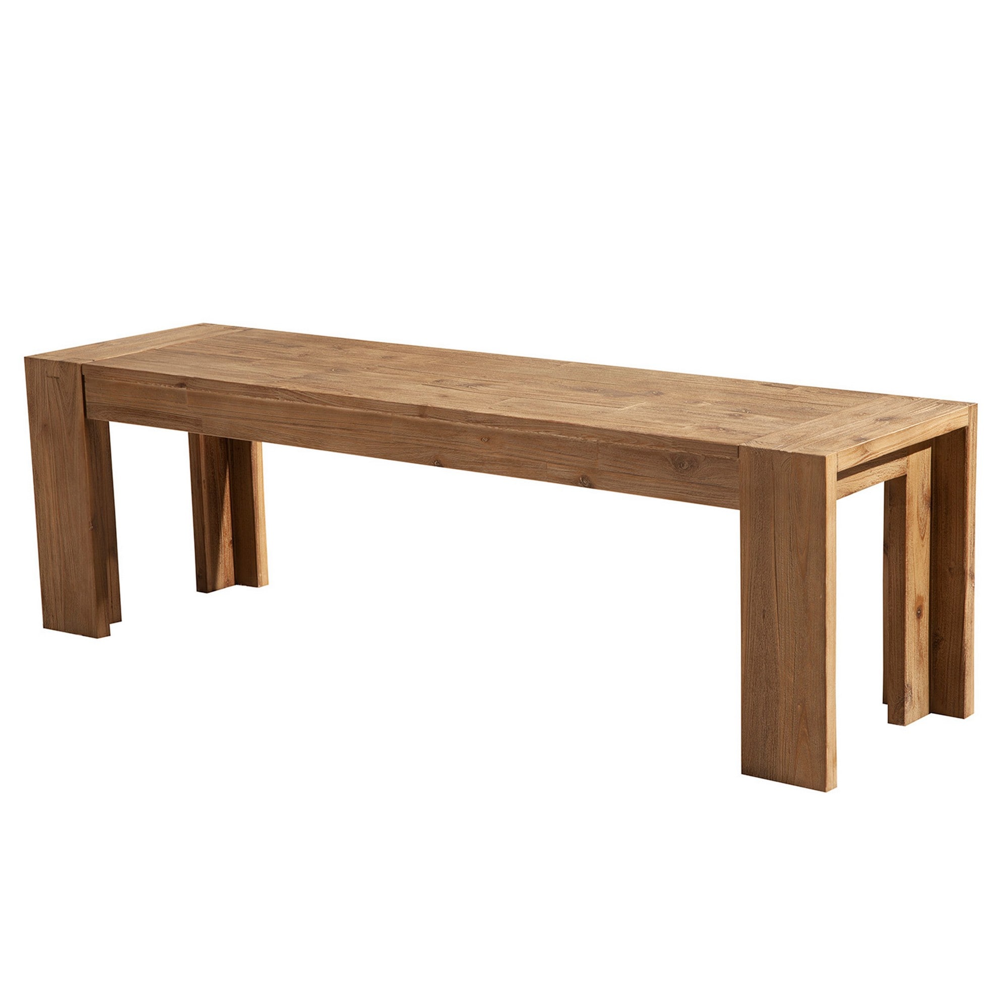 Acacia Wood Straight Leg Dining Bench, 58'' Wide