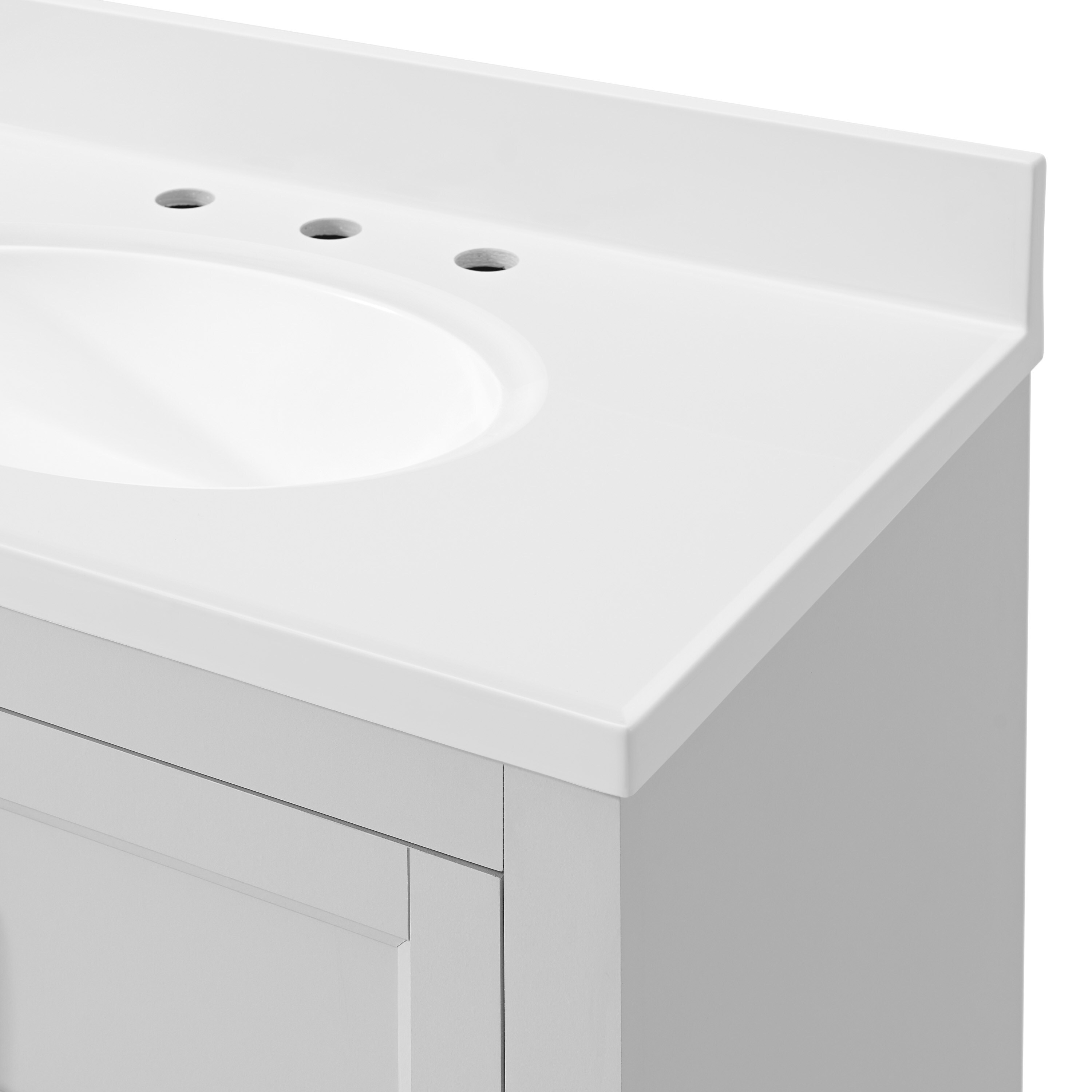 Style Selections Lowry 31-in Light Gray Single Sink Bathroom Vanity with White Acrylic Top