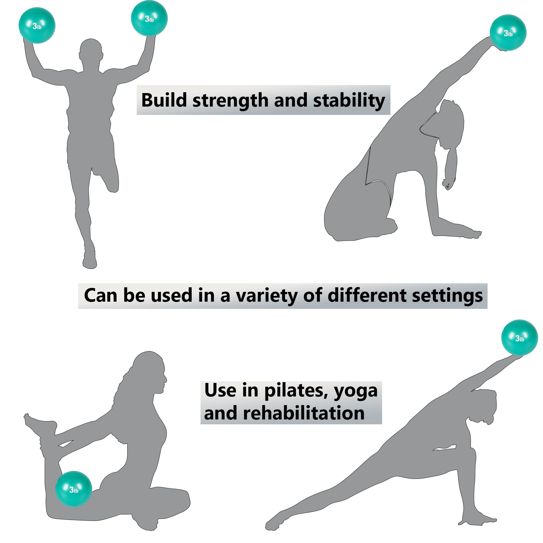 Trademark Innovations BALL-TONE3LB-2X Balance-Exercise-Platforms - View #4
