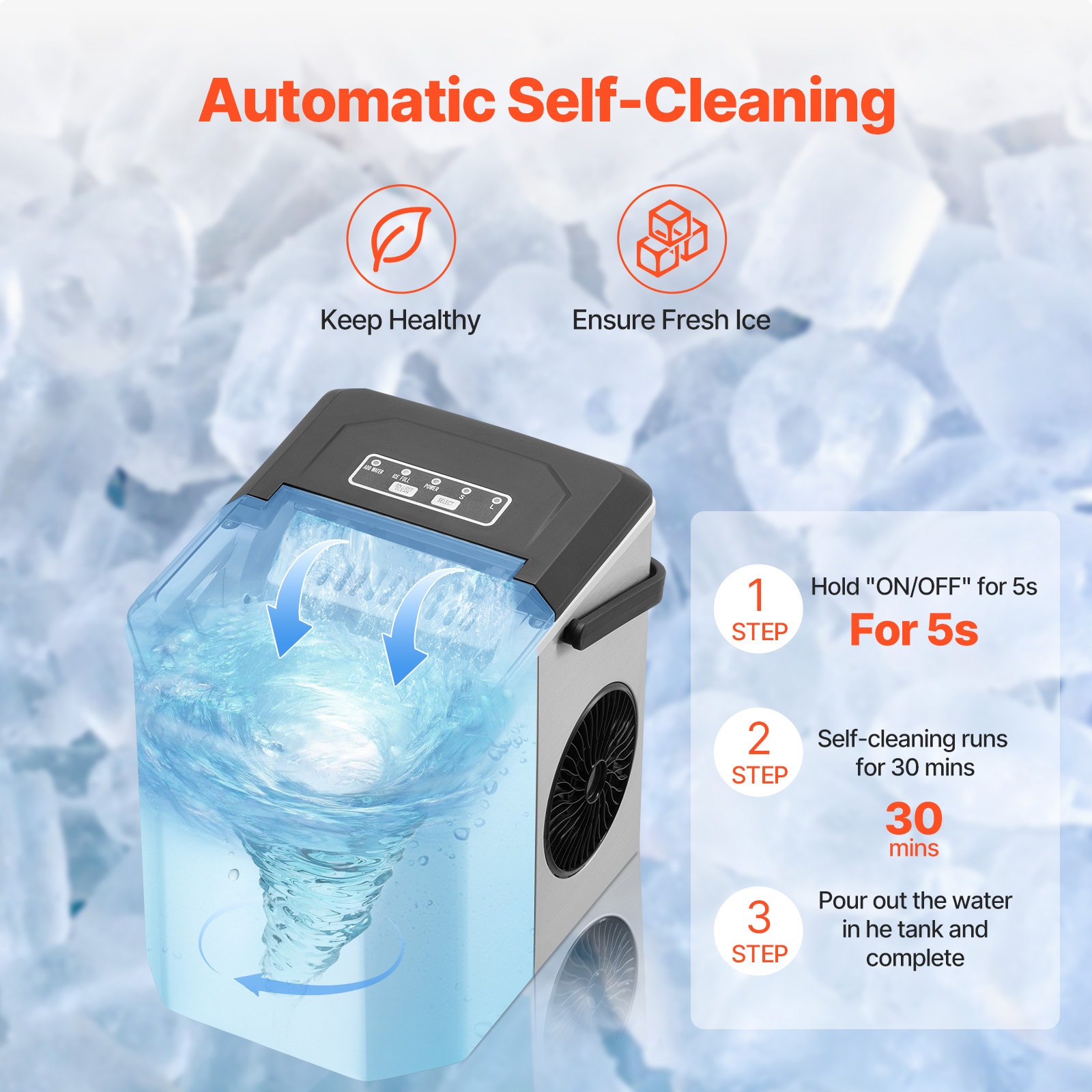 VEVOR ZDBTMSZB26LBSRXBCV1 Ice-Makers - View #5