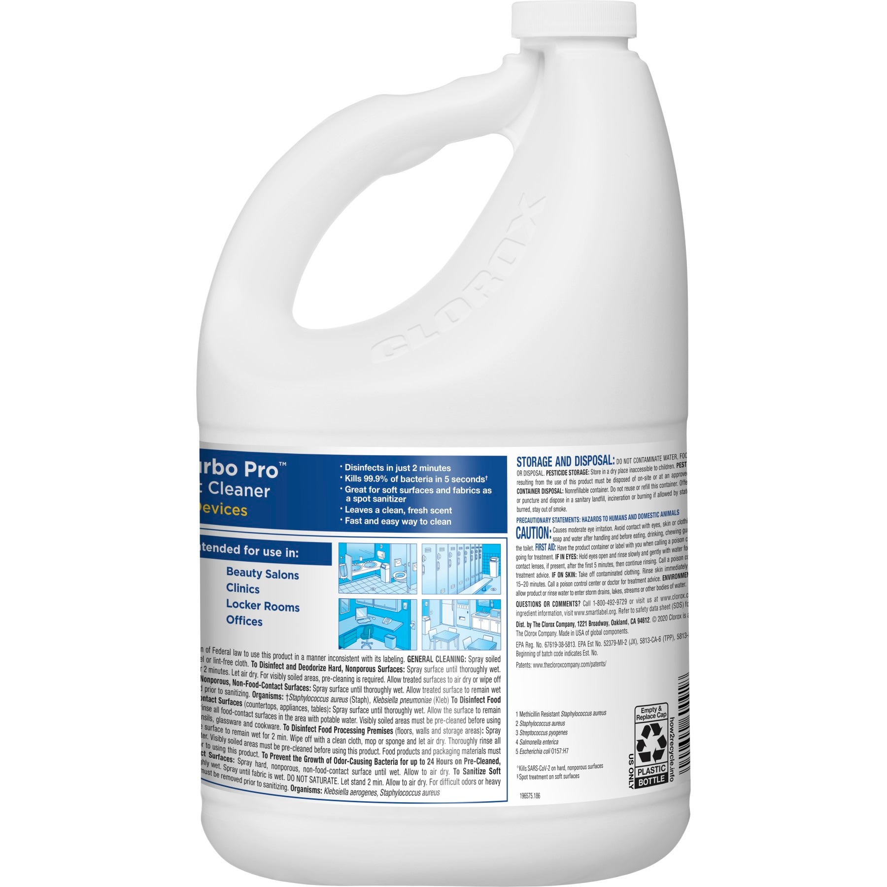  CloroxPro Turbo Pro Disinfectant Cleaner for Sprayer Devices,  Bleach-Free Healthcare Cleaning and Industrial Cleaning, Kills Cold and Flu  Viruses, 121 Fl. Oz. (Pack of 3) - 60091 : Health & Household