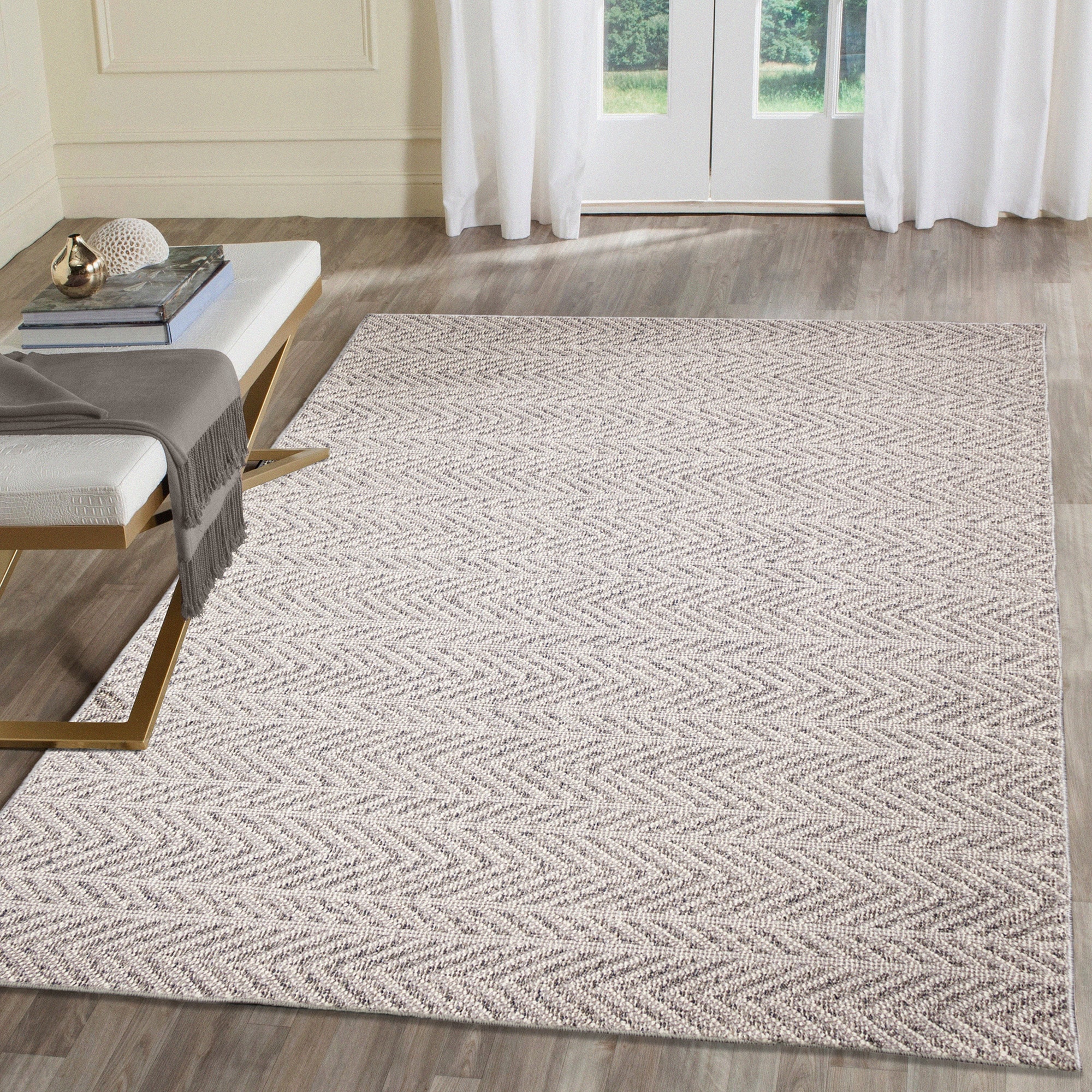 RAY SILVER Area Rug - Entryway Washable Rugs - Hallways, Bedrooms