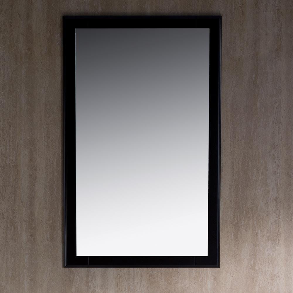 Elegant Espresso Wood Framed Rectangular Bathroom Vanity Mirror