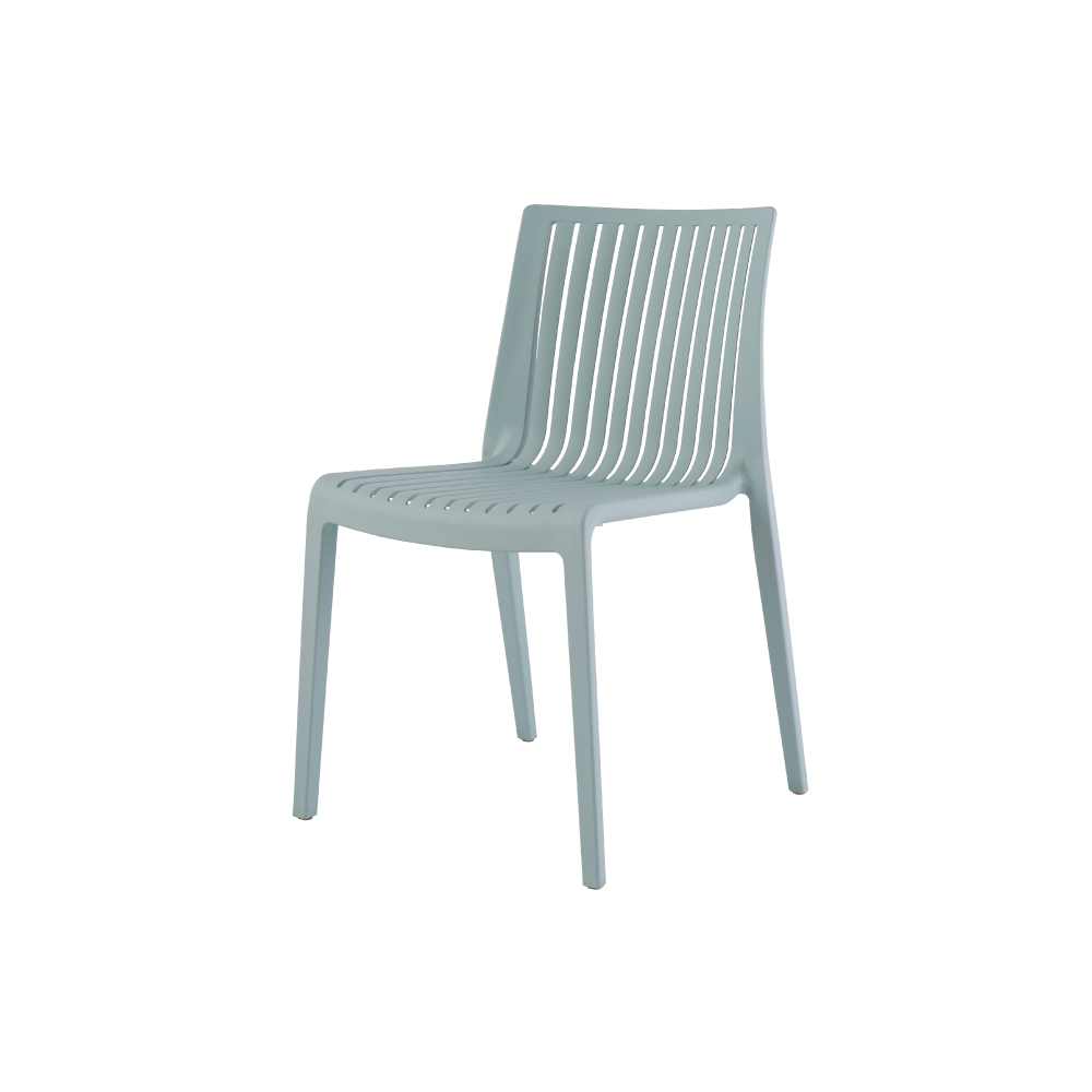 Baby Blue Resin Stackable Armless Patio Dining Chairs