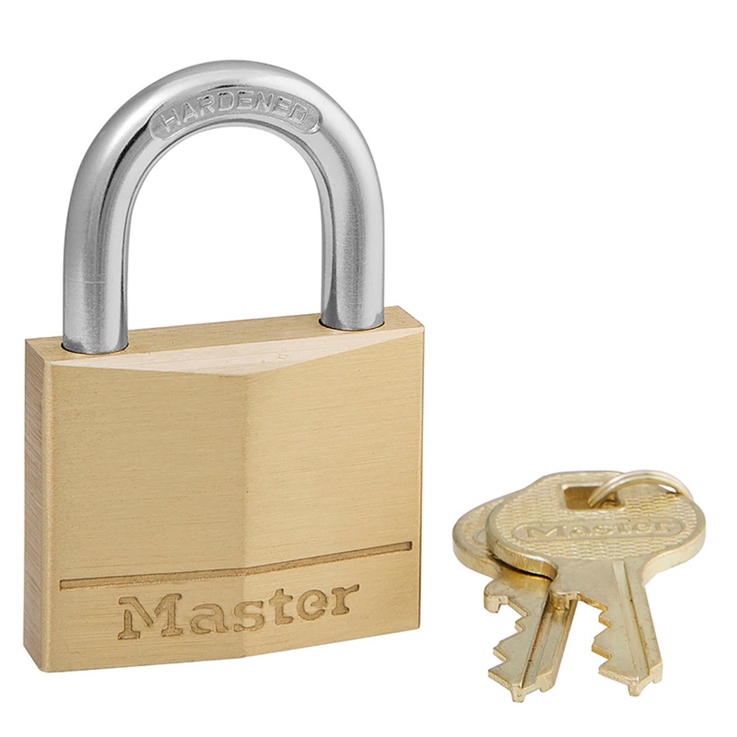 Master Lock  1 1/4 in. H X 5/16 in. W X 1 9/16 in. L Brass 4 Pin Cylinder Padlock