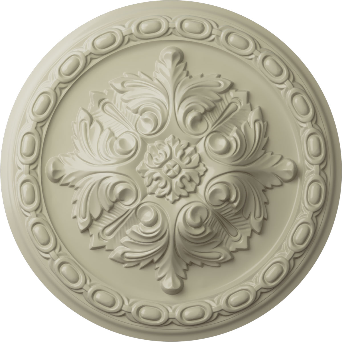 Ekena Millwork CM11ACCYF Acanthus 11.375-in W x 11.375-in L Painted Clear Yellow Polyurethane Whole Ceiling Medallion