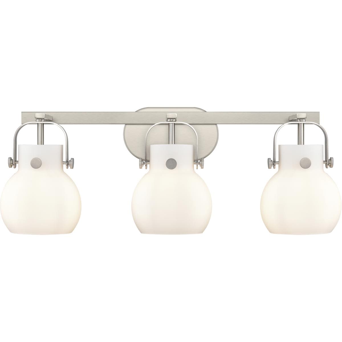 Innovations Lighting 423-3W-SN-G410-6WH 423-3W-SN-G410-6WH Pilaster II Sphere Bathroom Vanity Light