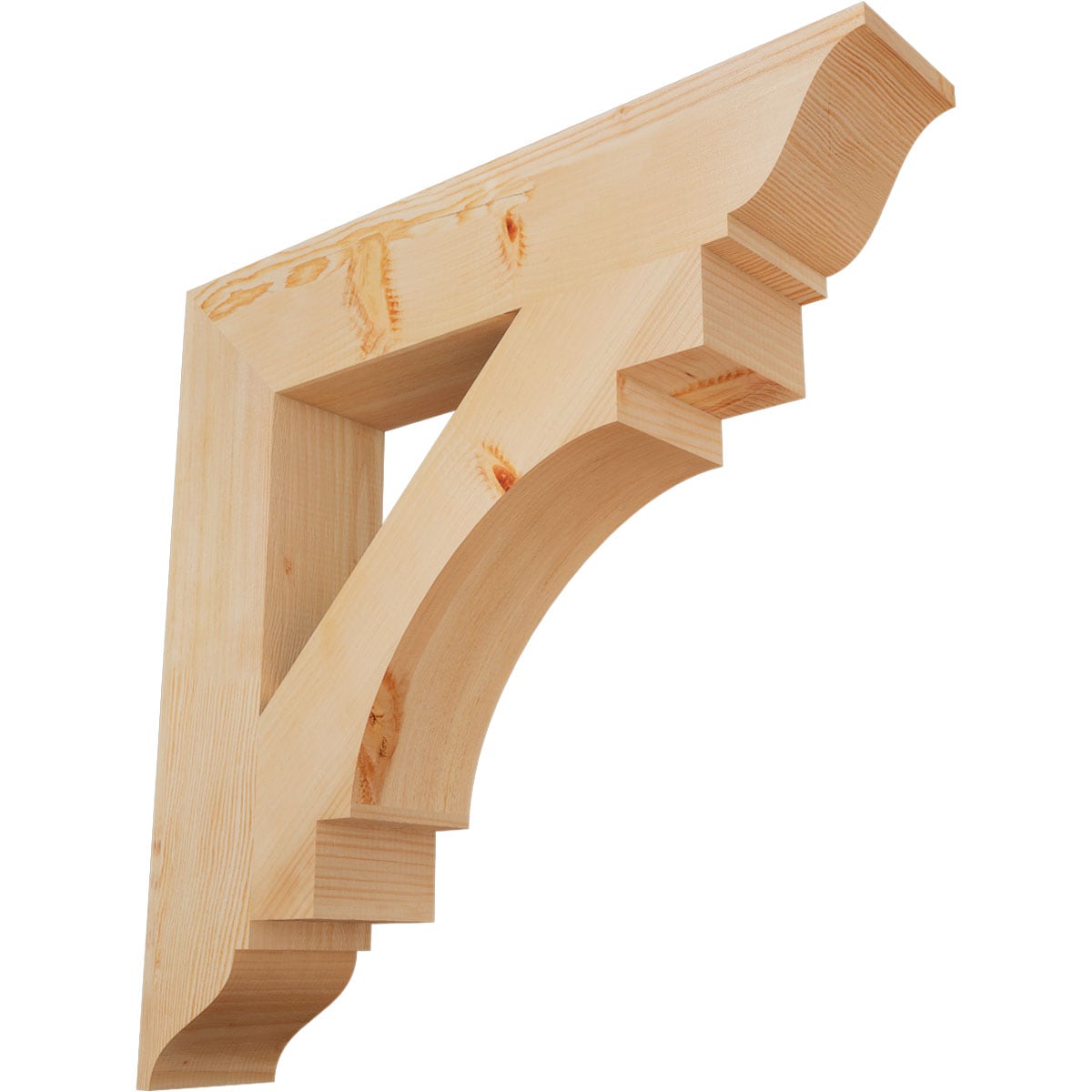 Ekena Millwork BKT06X32X32MRC01SDF Merced traditional smooth 5-1/2-in x 32-in x 32-in Douglas fir Brown Wood Standard bracket