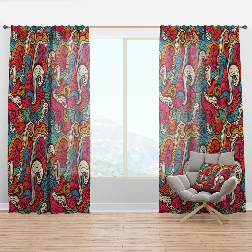 Designart CTN18955-52-95 95-in Red Room Darkening Thermal Lined Rod Pocket Single Curtain Panel