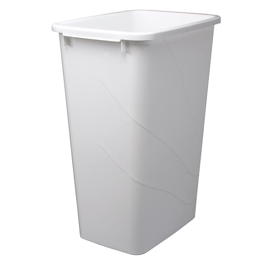 Knape & Vogt QT50PB-W 12.5 Gallon White Plastic Indoor Kitchen Lidless Trash Can