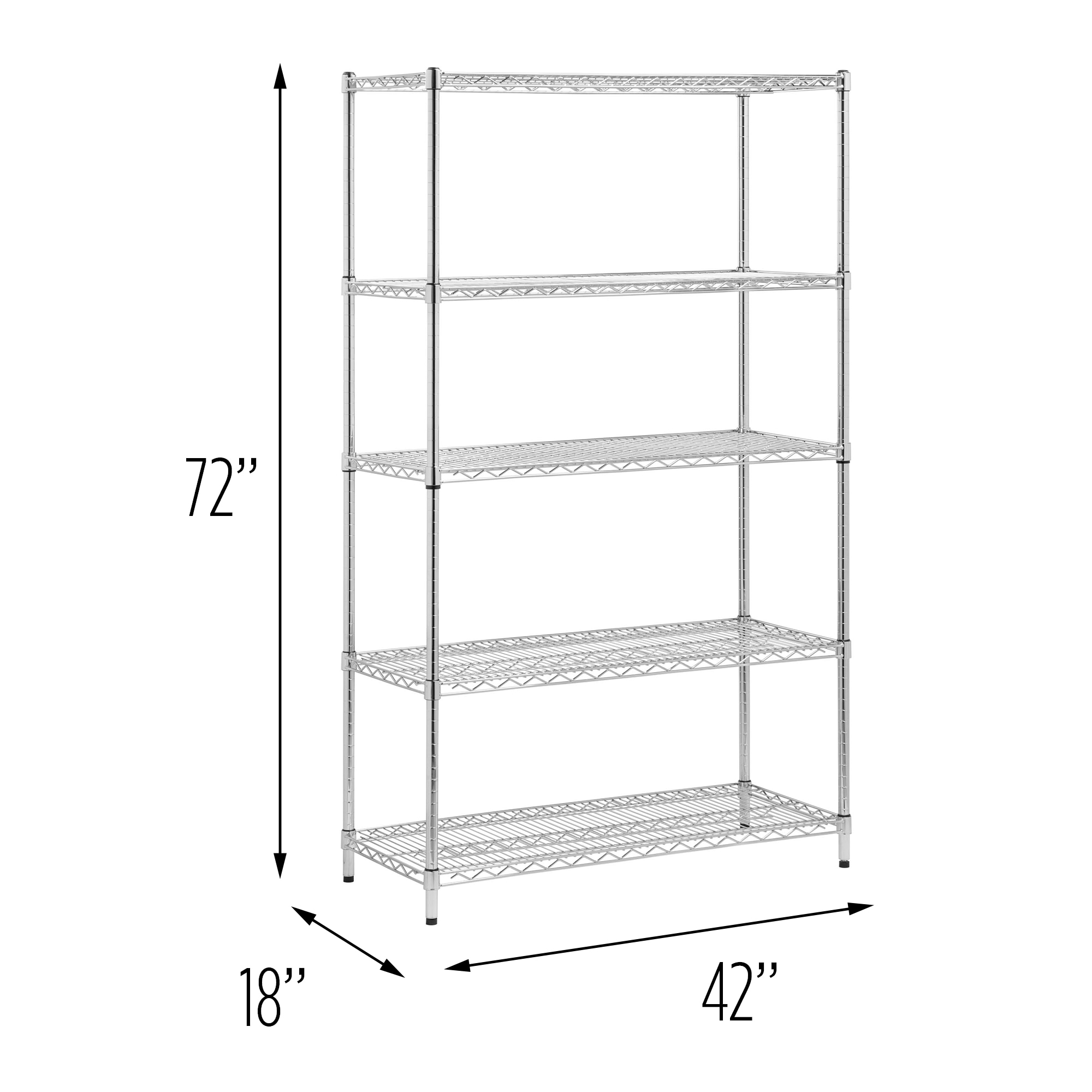 Honey-Can-Do Metal 5-Tier Utility Shelving Unit (18-in W x 42-in D x 72 ...