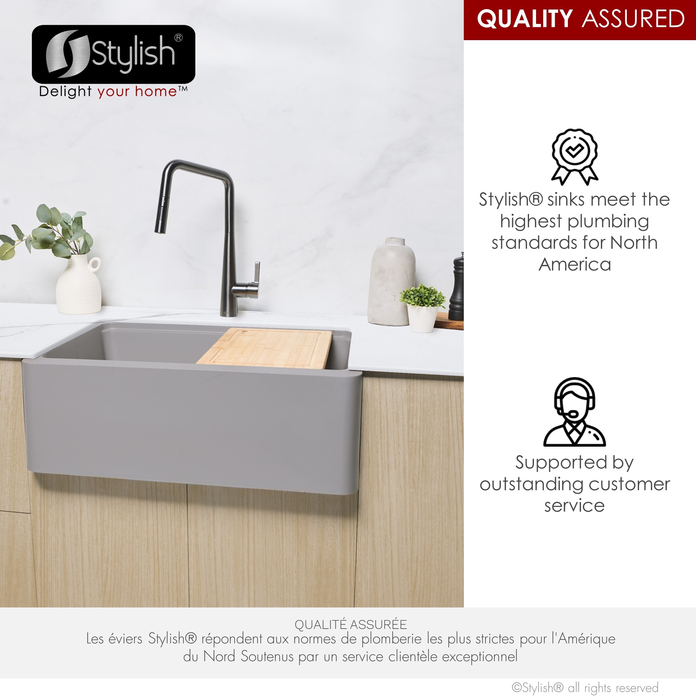 Stylish S-830WL Kitchen-Sinks - View #12