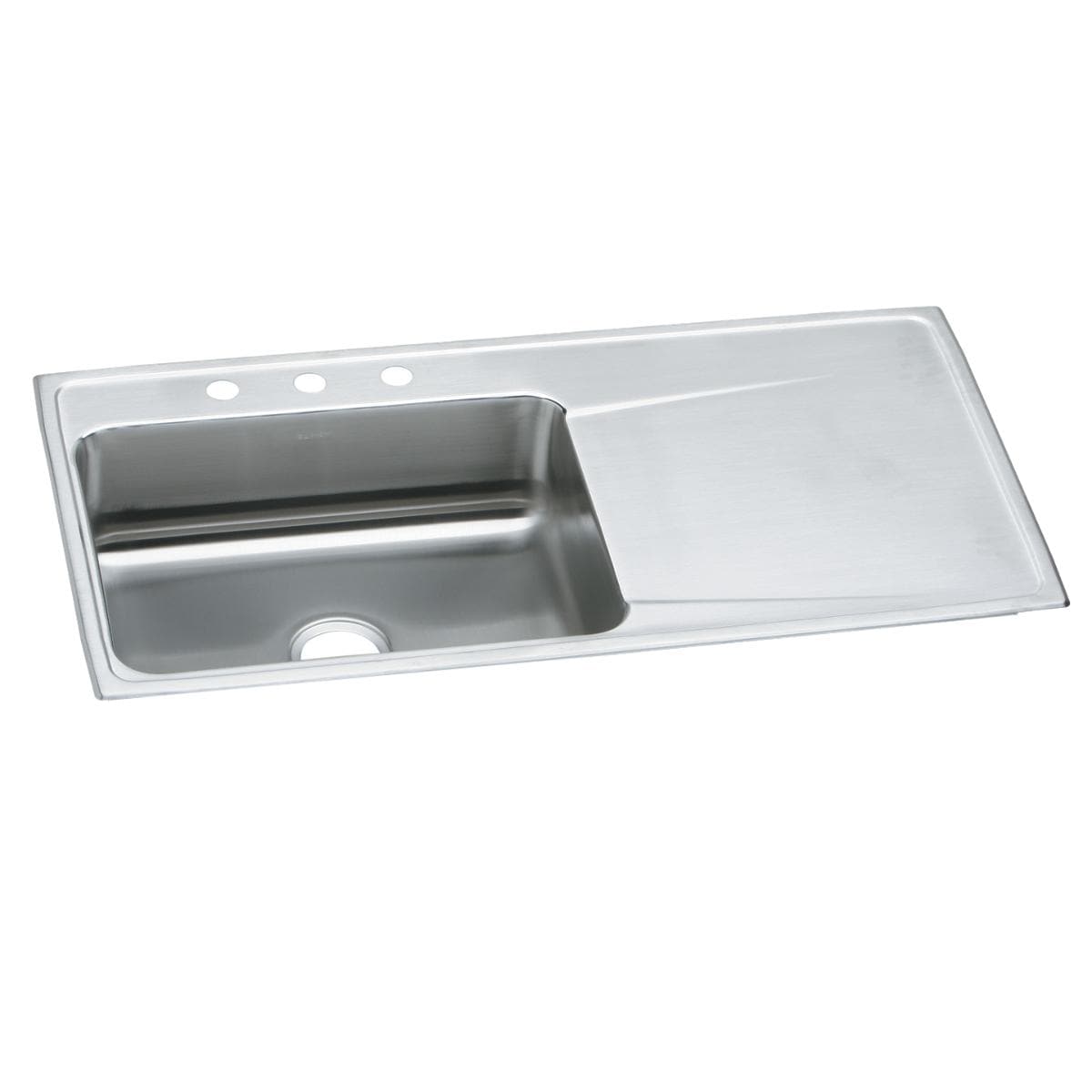 Elkay ILR4322L1 Lustertone Drop-in 43-in x 22-in Stainless steel Single bowl 1-Hole 18 -Gauge Kitchen Sink with Drainboard