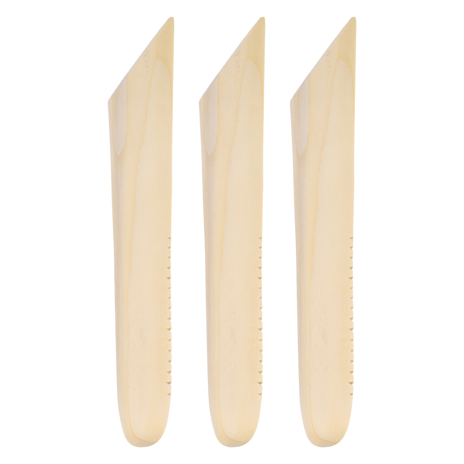 Harfington 3pcs Pottery Ribs 18cm x 3.3cm Wooden Clay Ceramic Sculpting Tools for Finishing Shaping and Smoothing Removing Finger Marks #S26042301UX6132