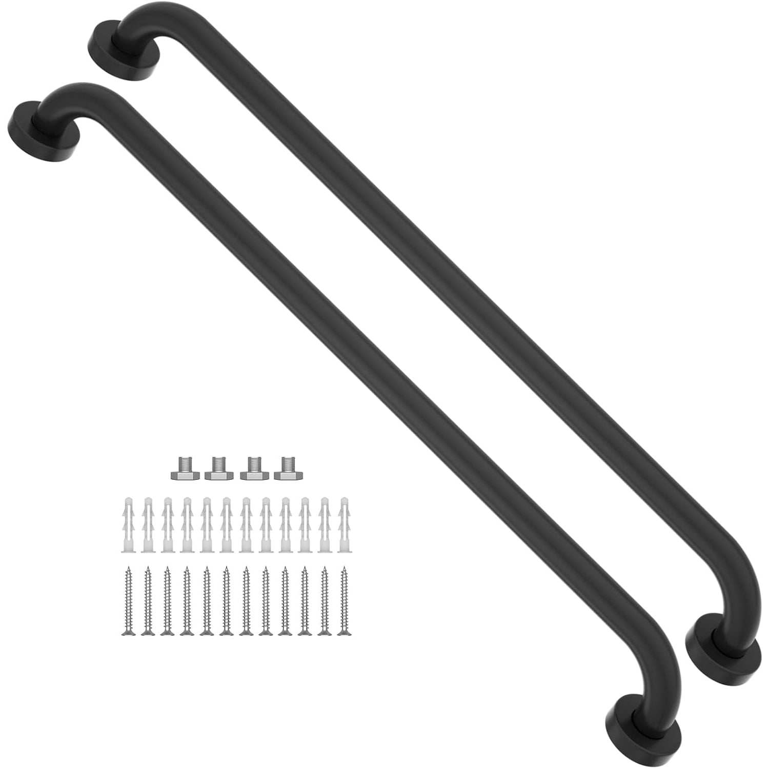 32in L 2-Pack Matte Black Stainless Steel Grab Bar