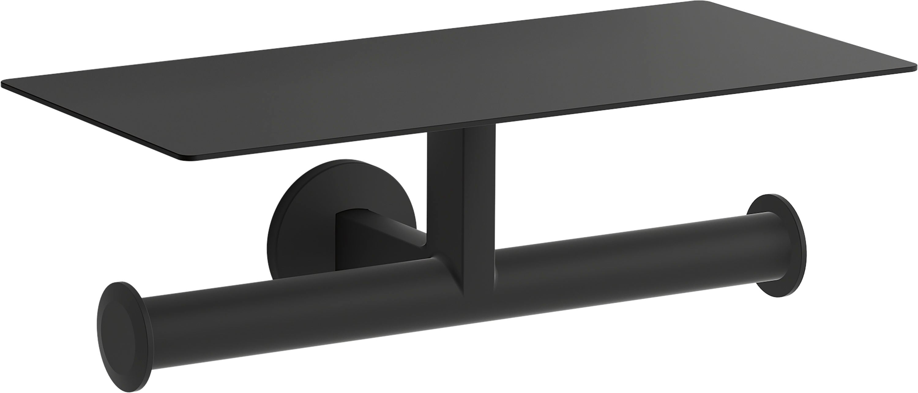 KOHLER K-78384-BL Components Matte Black Recessed Single Post Toilet Paper Holder with Storage