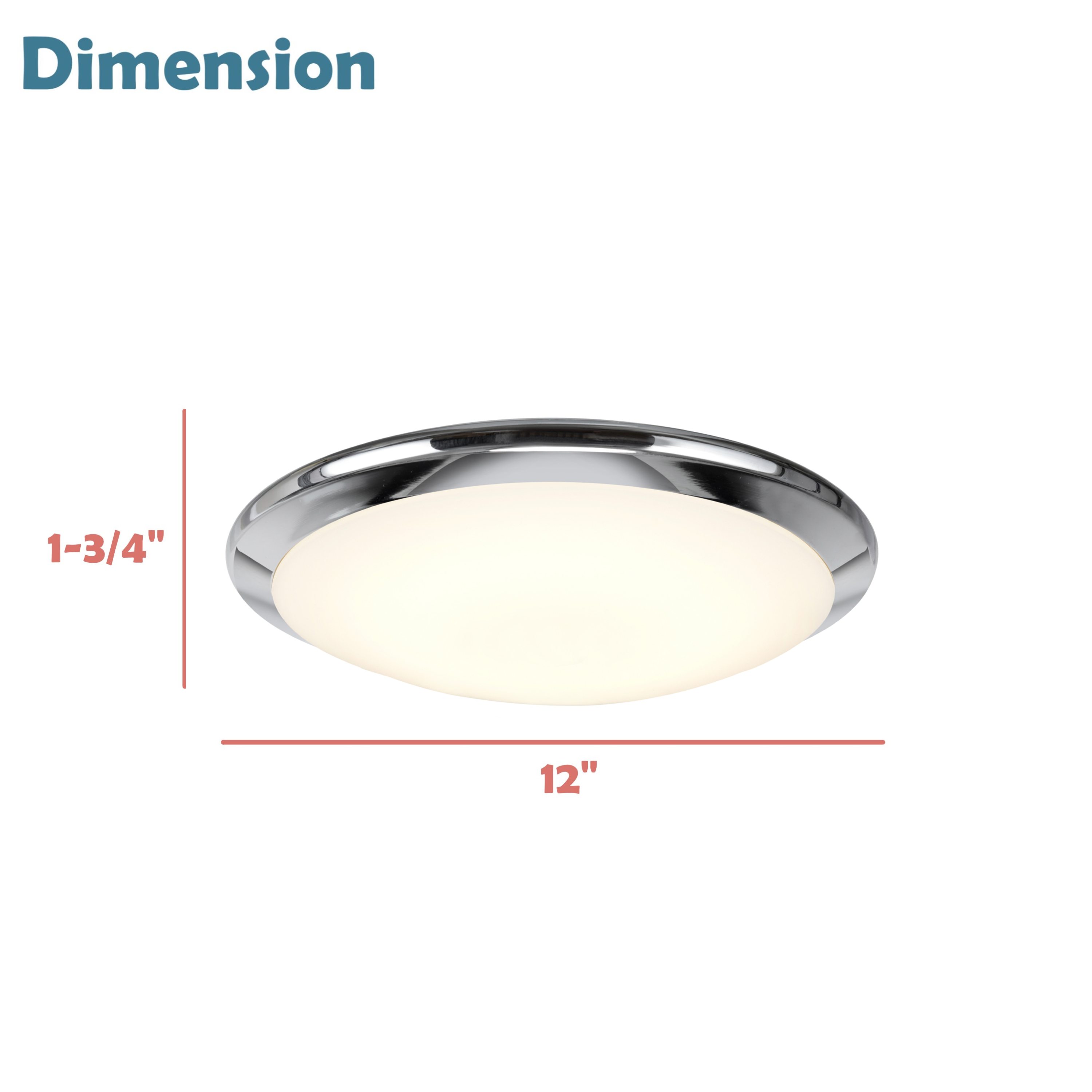 12" Chrome LED Flush Mount Ceiling Light with Frosted Glass Diffuser